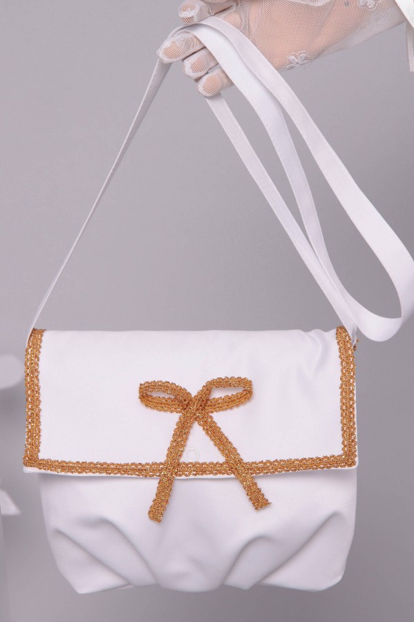 Torebka komunijna satynowa na pasek Tps11