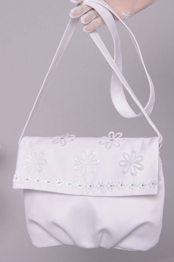 Torebka komunijna satynowa na pasek Tps12