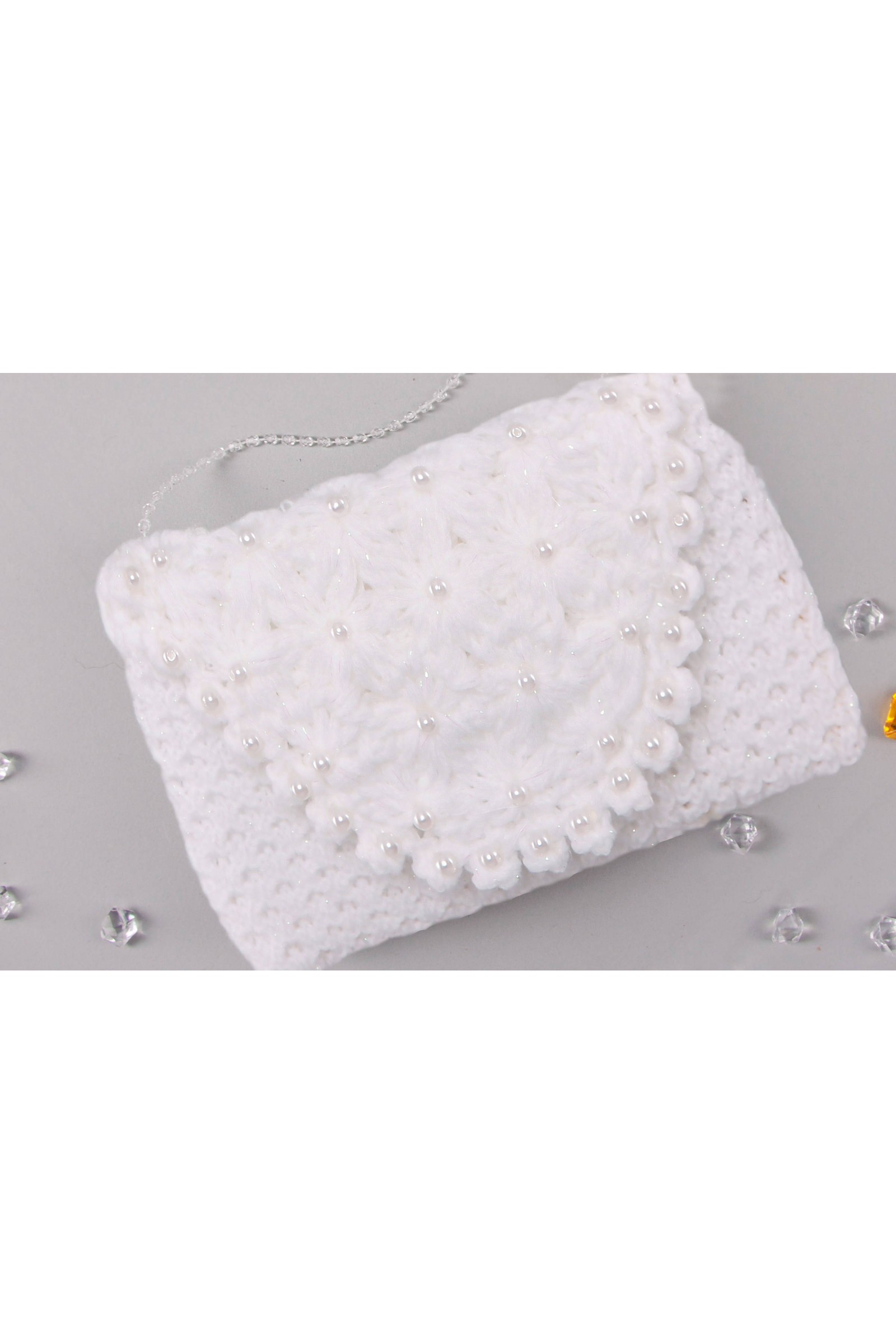 Torebka komunijna szydełkowa z włóczki Tdp2 - obraz 3