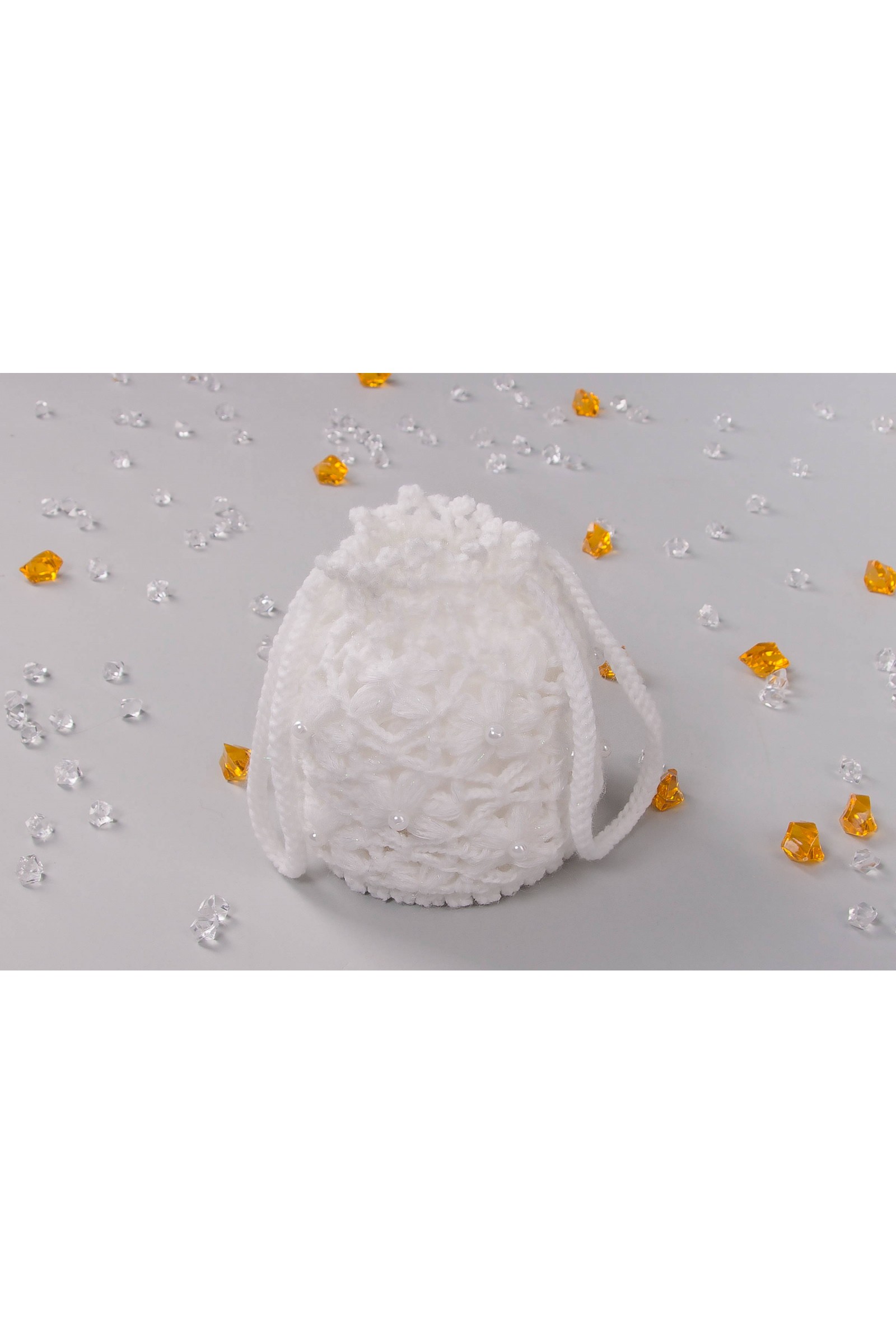 Torebka komunijna szydełkowa z włóczki Tdm2 - obraz 3