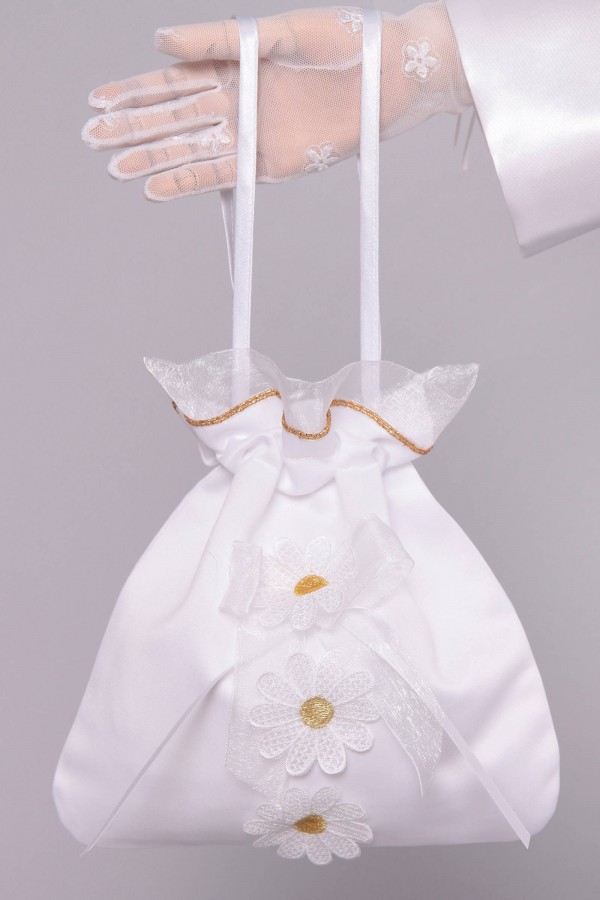 Torebka komunijna satynowa sakiewka Tss8