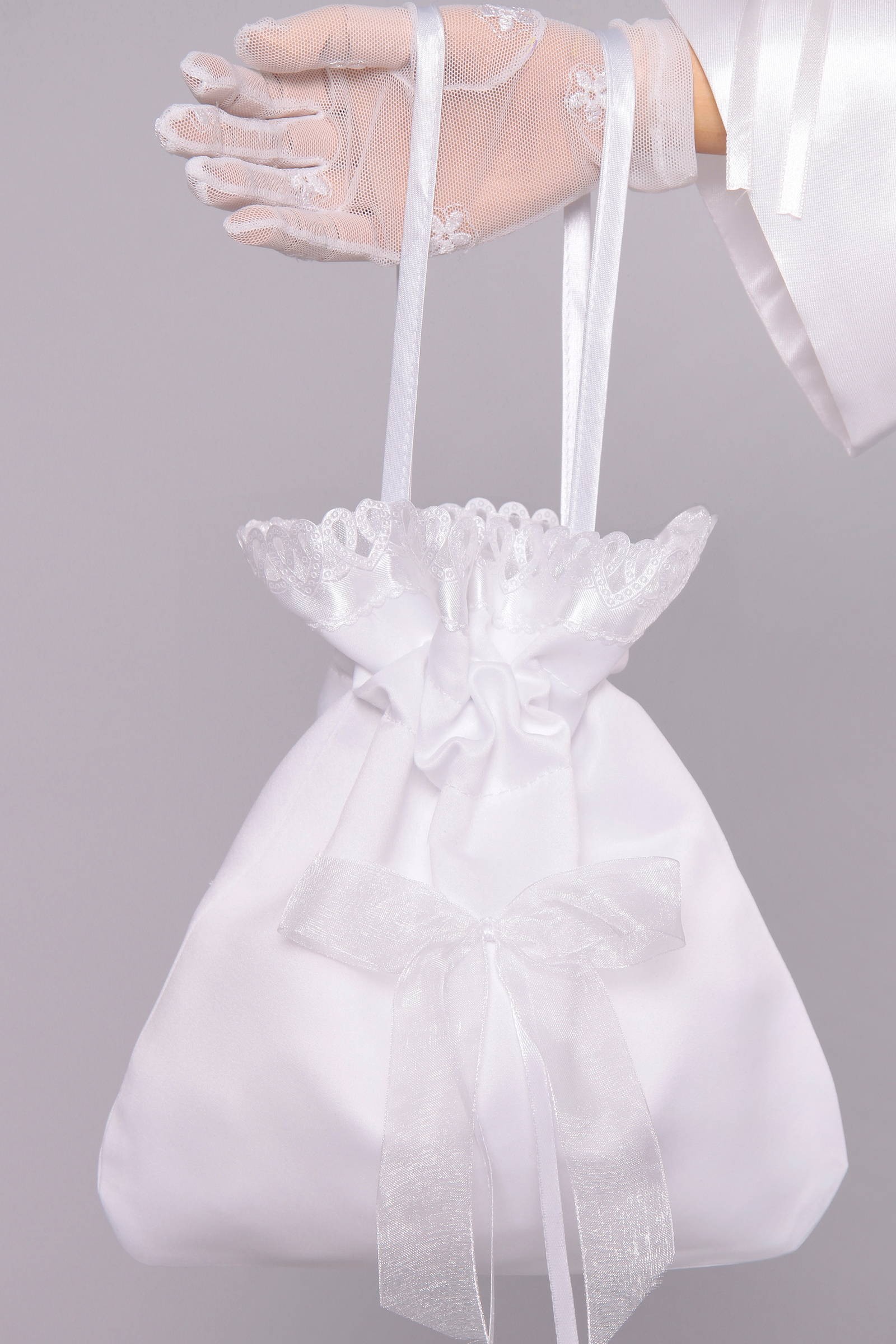 Torebka komunijna satynowa sakiewka Tss14 - obraz 0