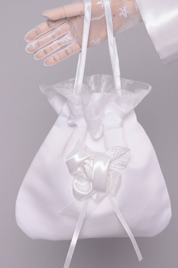 Torebka komunijna satynowa sakiewka Tss16