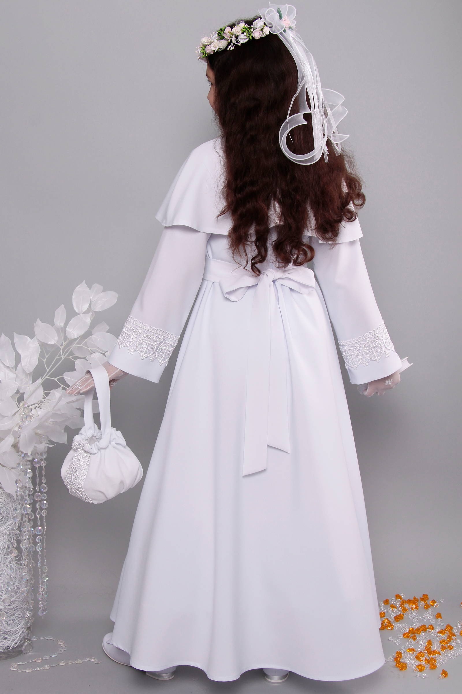 Alba komunijna z gipiurą 6/RS2 - sukieneczkowa - obraz 6