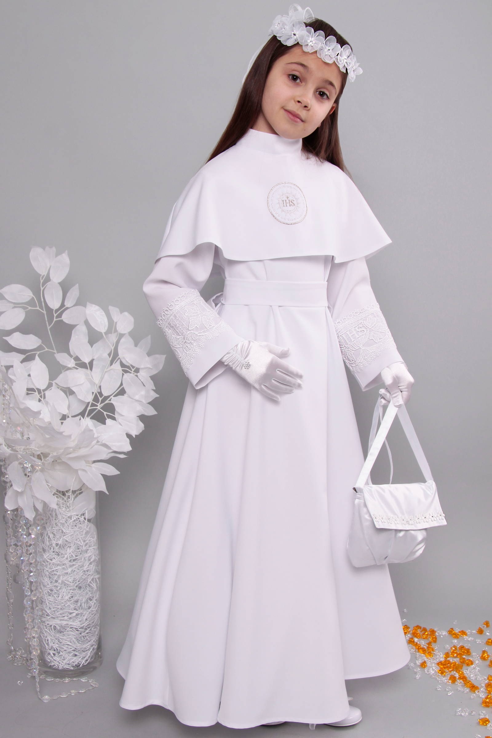 Alba komunijna z gipiurą 6/RS3 - sukieneczkowa - obraz 5