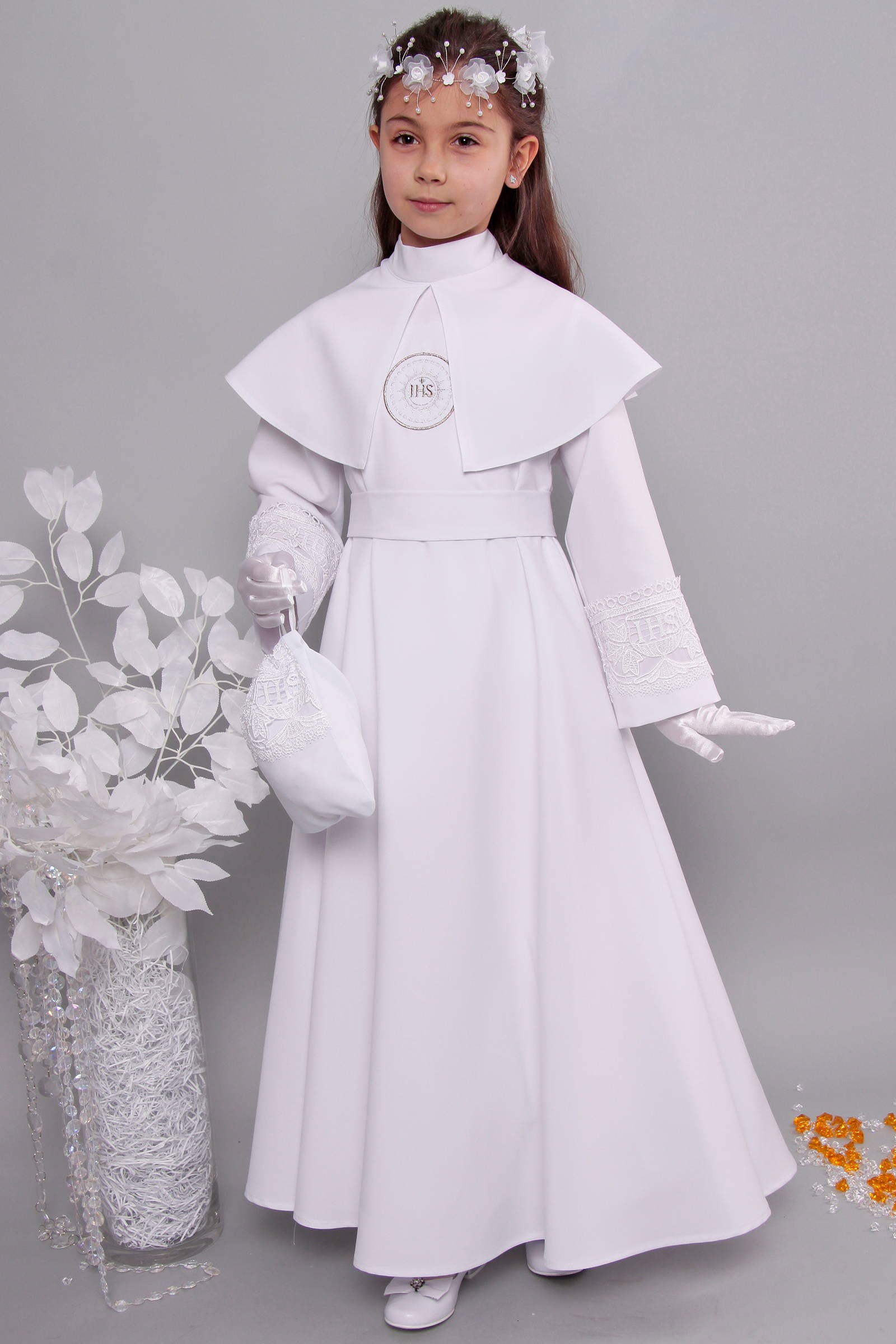 Alba komunijna z gipiurą 12/RS - sukieneczkowa - obraz 6