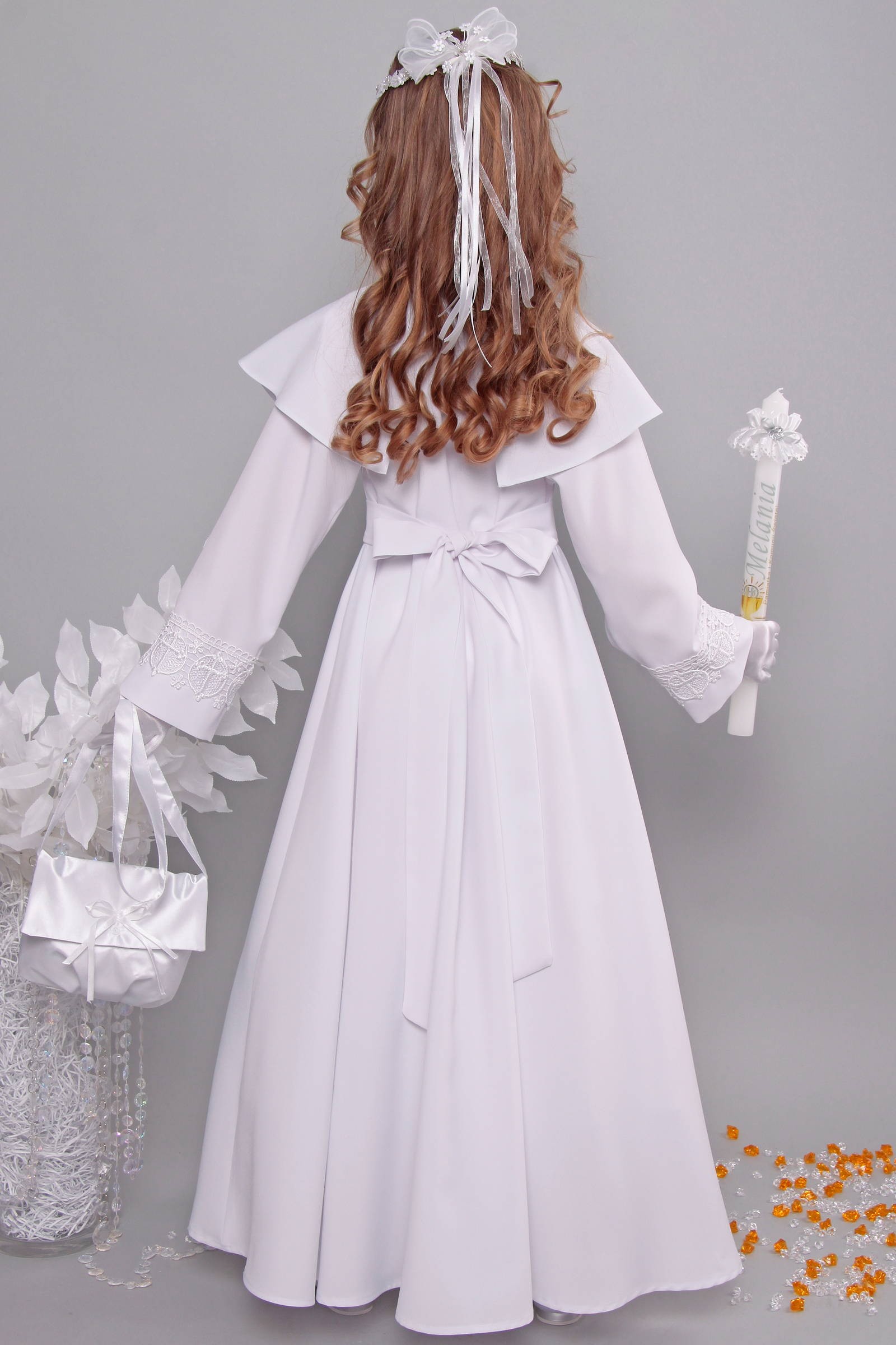 Alba komunijna z gipiurą 14/RS - sukieneczkowa - obraz 6