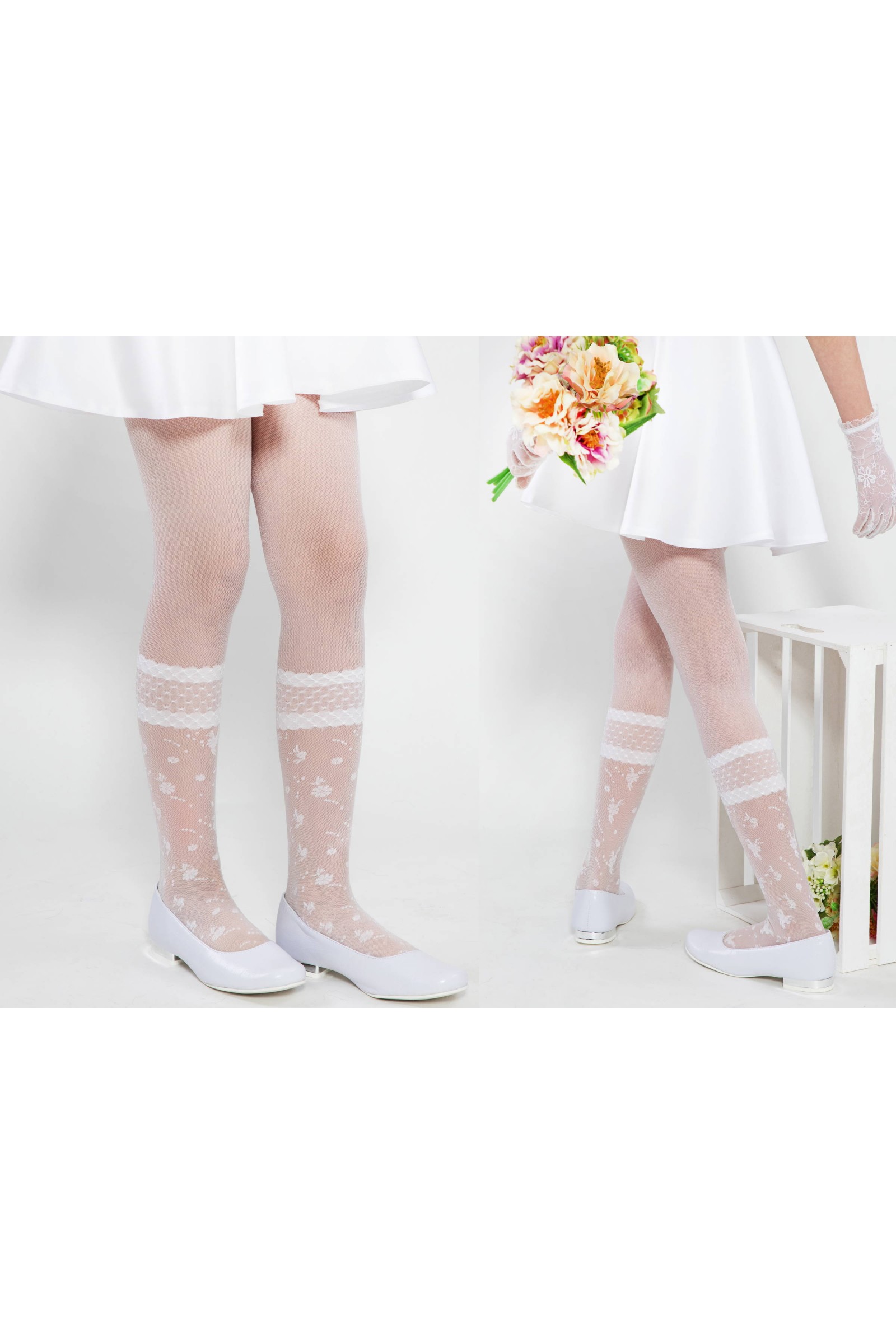 Eleganckie rajstopy komunijne - Agata - obraz 3