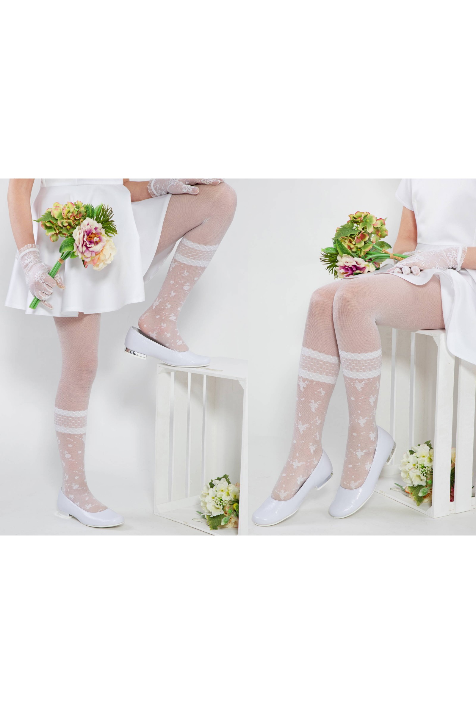 Eleganckie rajstopy komunijne - Agata - obraz 4