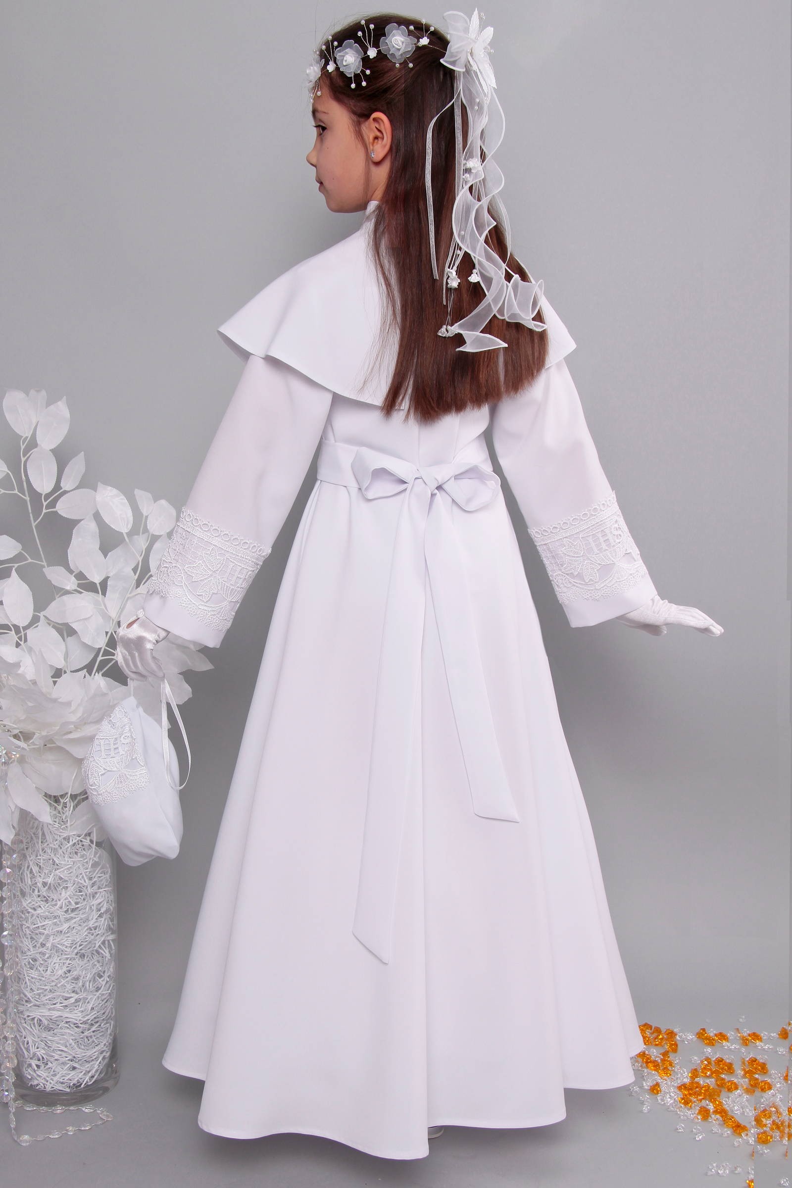 Alba komunijna z gipiurą 12/RS - sukieneczkowa - obraz 7