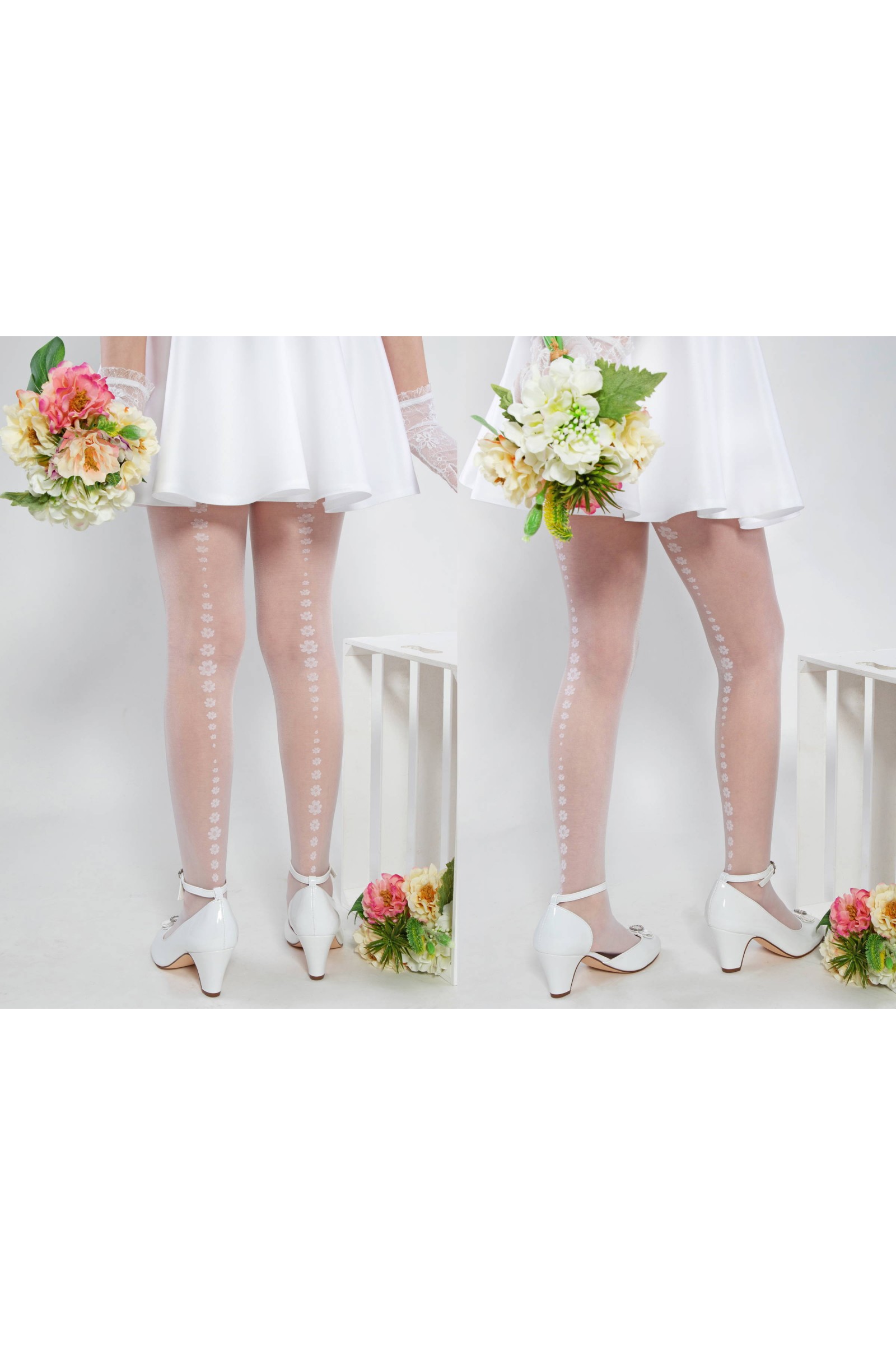 Eleganckie rajstopy komunijne - Marcela mot.2 - obraz 3