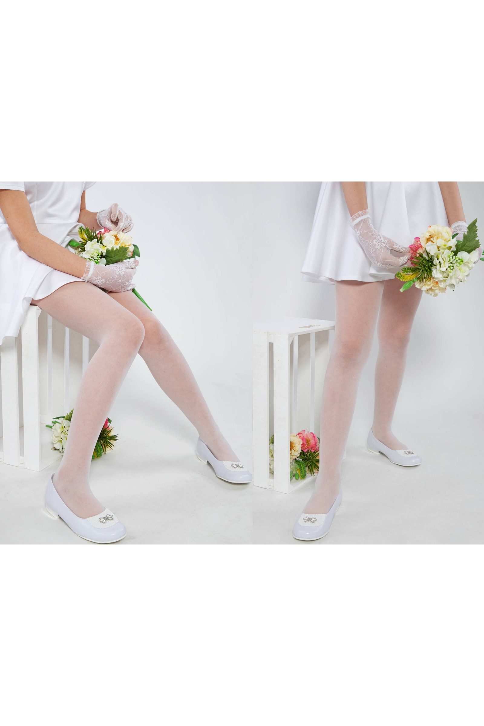 Eleganckie rajstopy komunijne - Gładkie - obraz 5