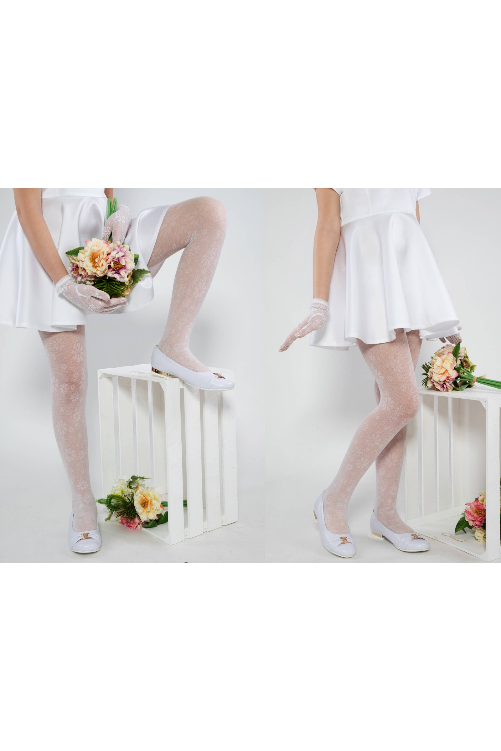 Eleganckie rajstopy komunijne - Żakard - obraz 4