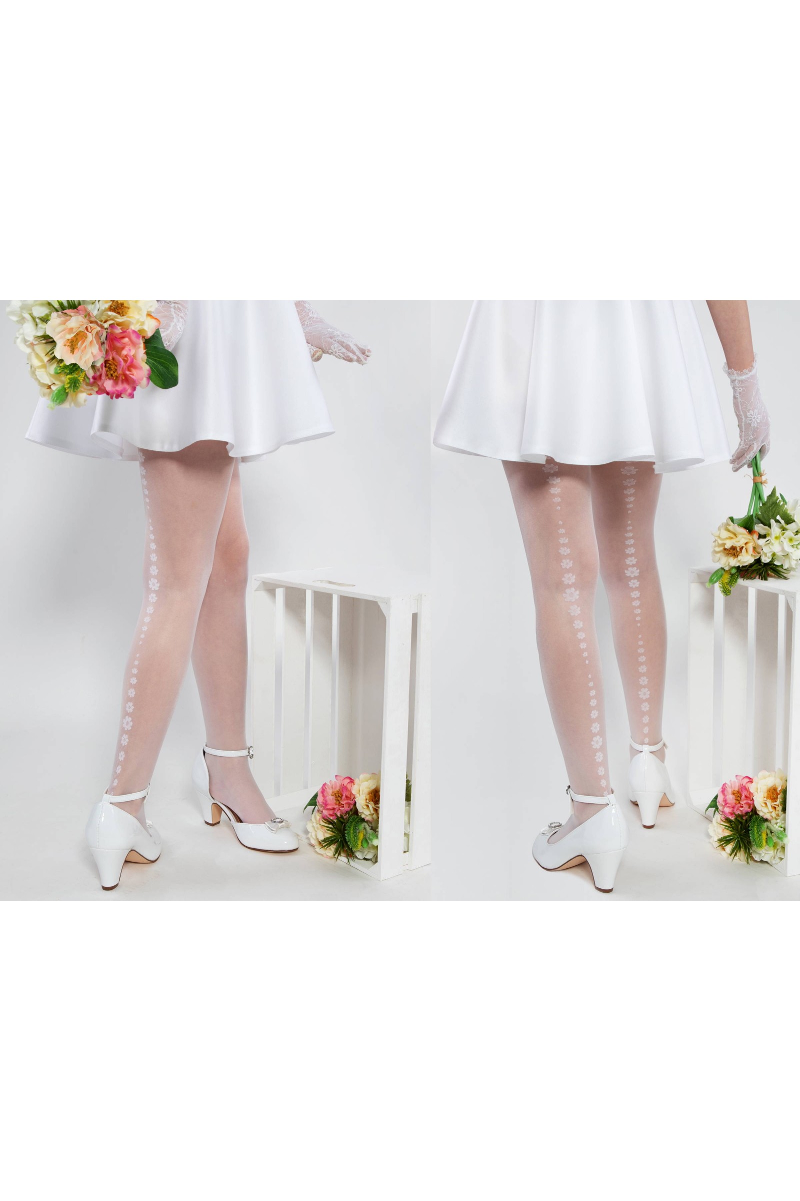 Eleganckie rajstopy komunijne - Marcela mot.2 - obraz 4