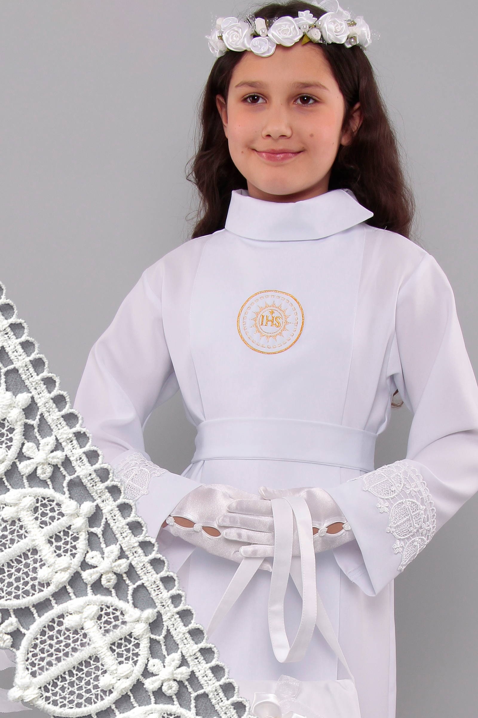 Alba komunijna z gipiurą 18a/K - z kontrafałdą - obraz 0