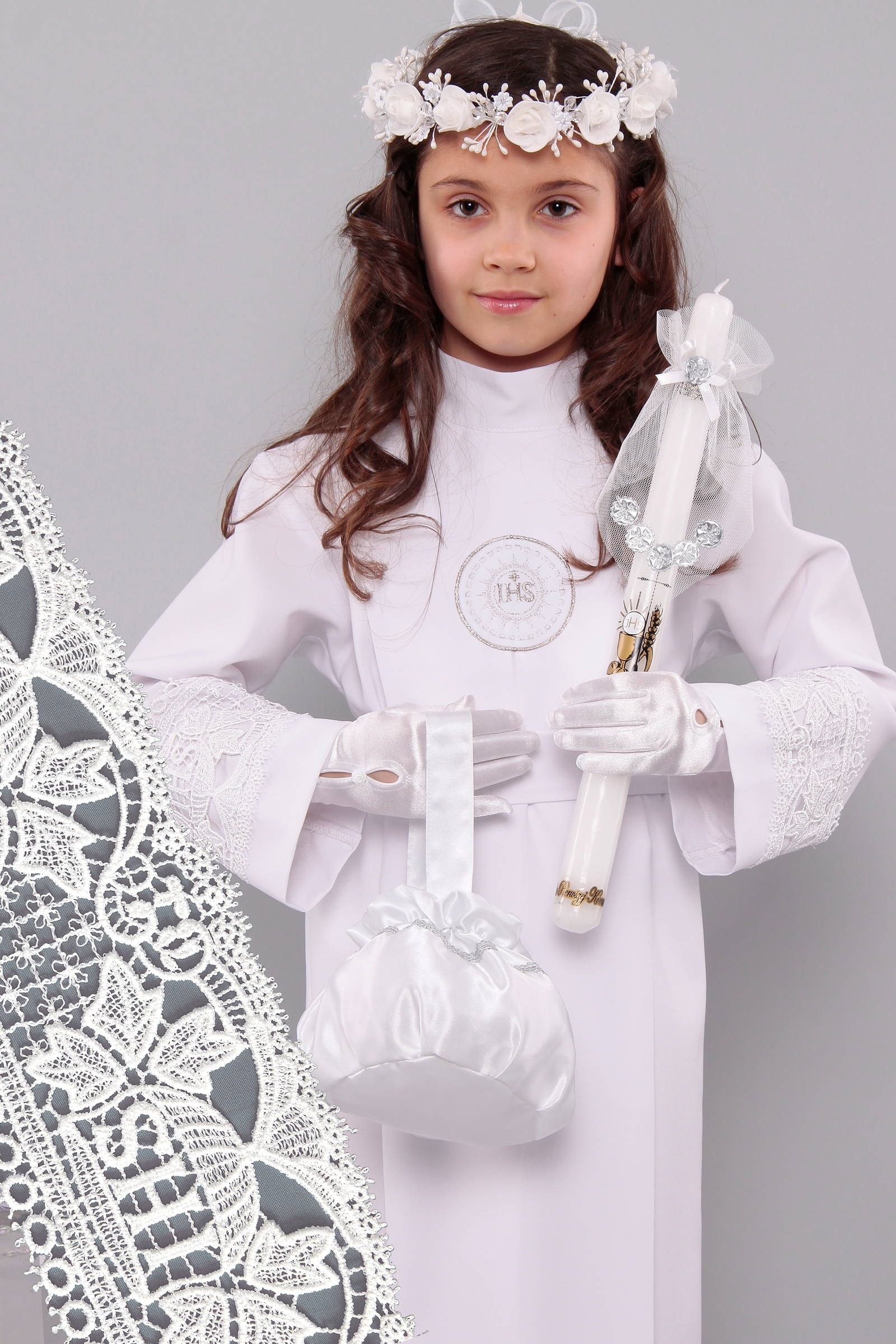 Alba komunijna z gipiurą 11a/K - z kontrafałdą - obraz 0