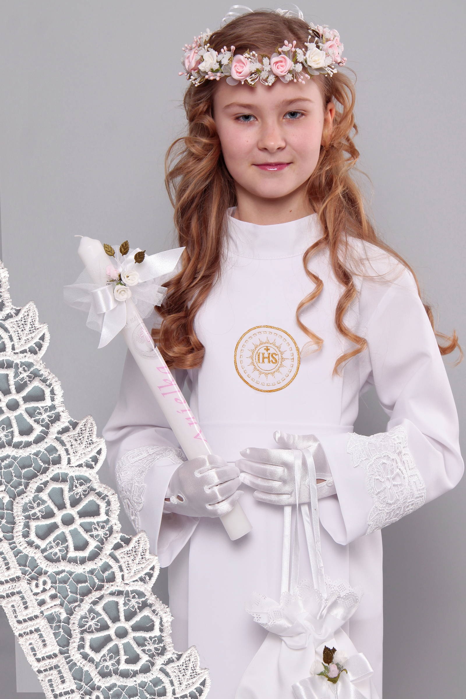 Alba komunijna z gipiurą 12a/K - z kontrafałdą - obraz 0