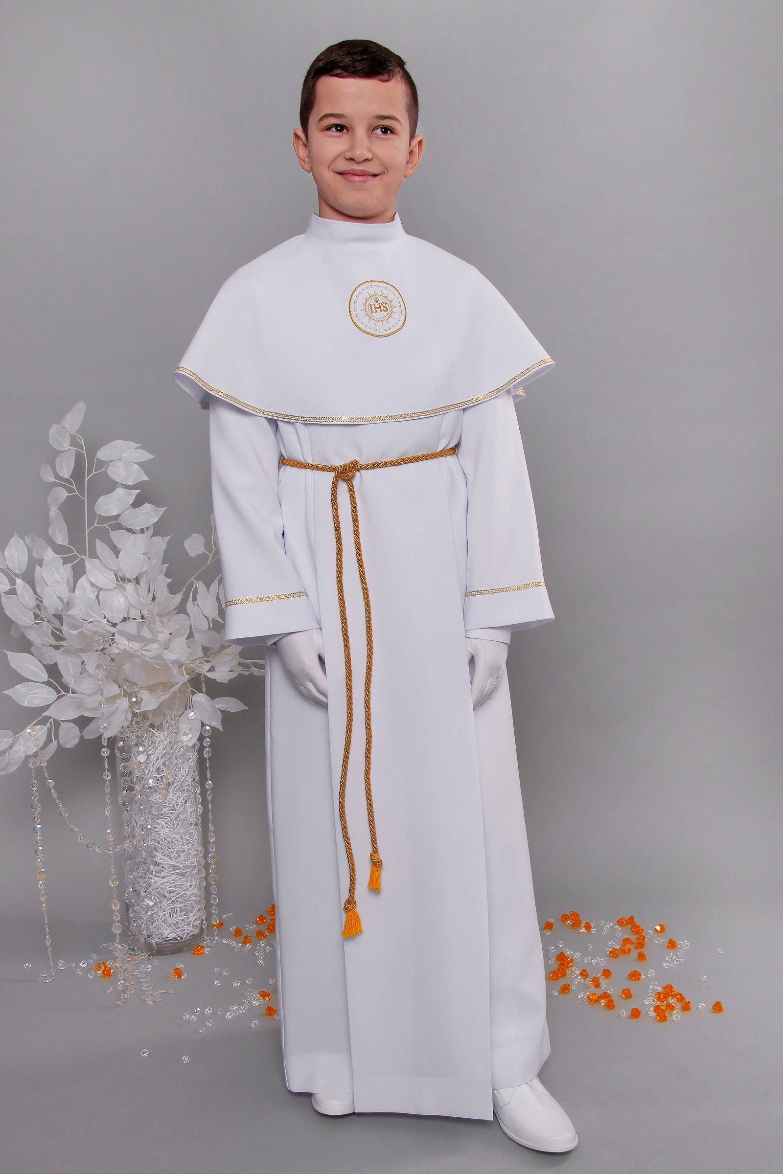 Alba komunijna 1/KK - z karczkiem i kontrafałdą - obraz 1