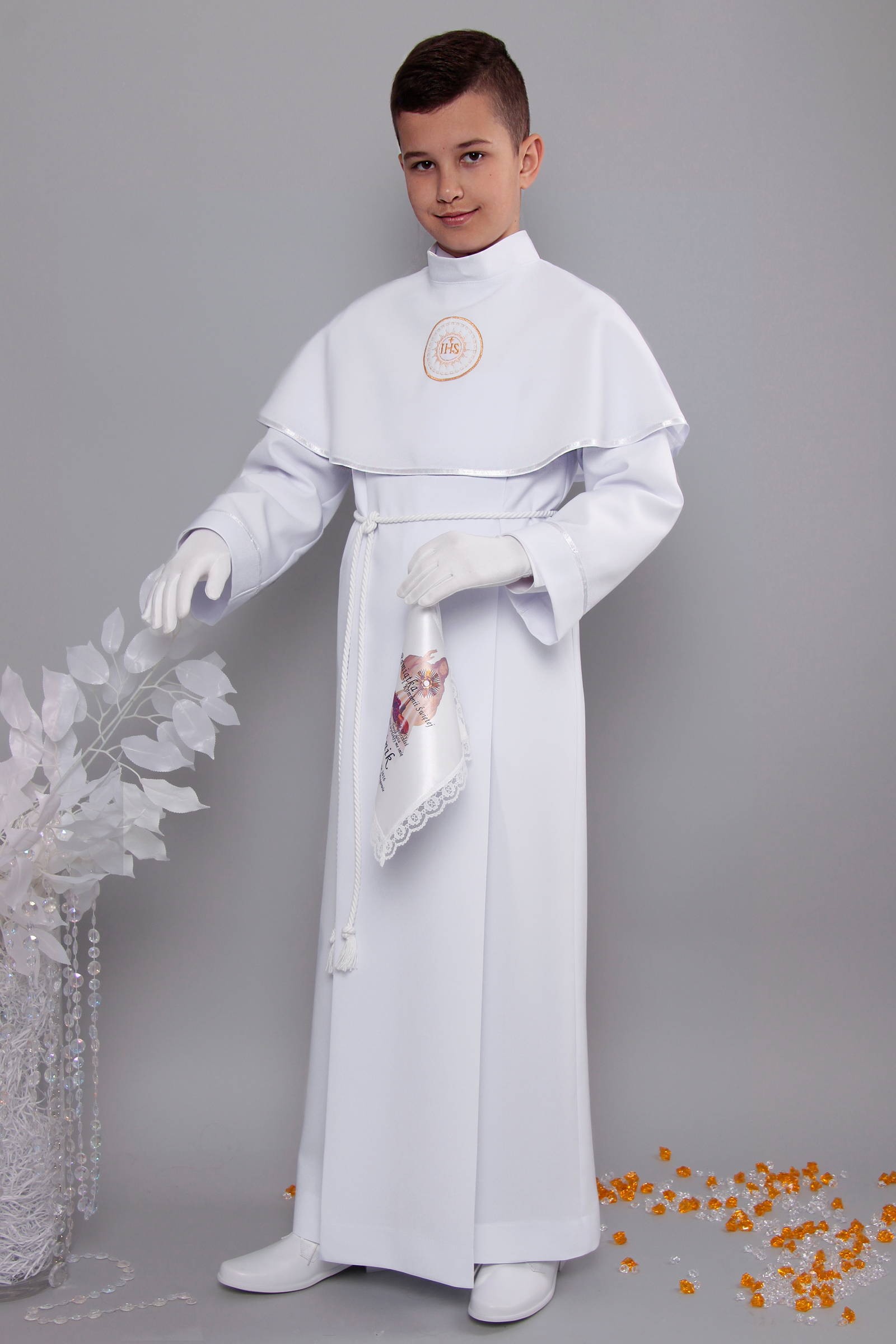 Alba komunijna 2/KK - z karczkiem i kontrafałdą - obraz 1