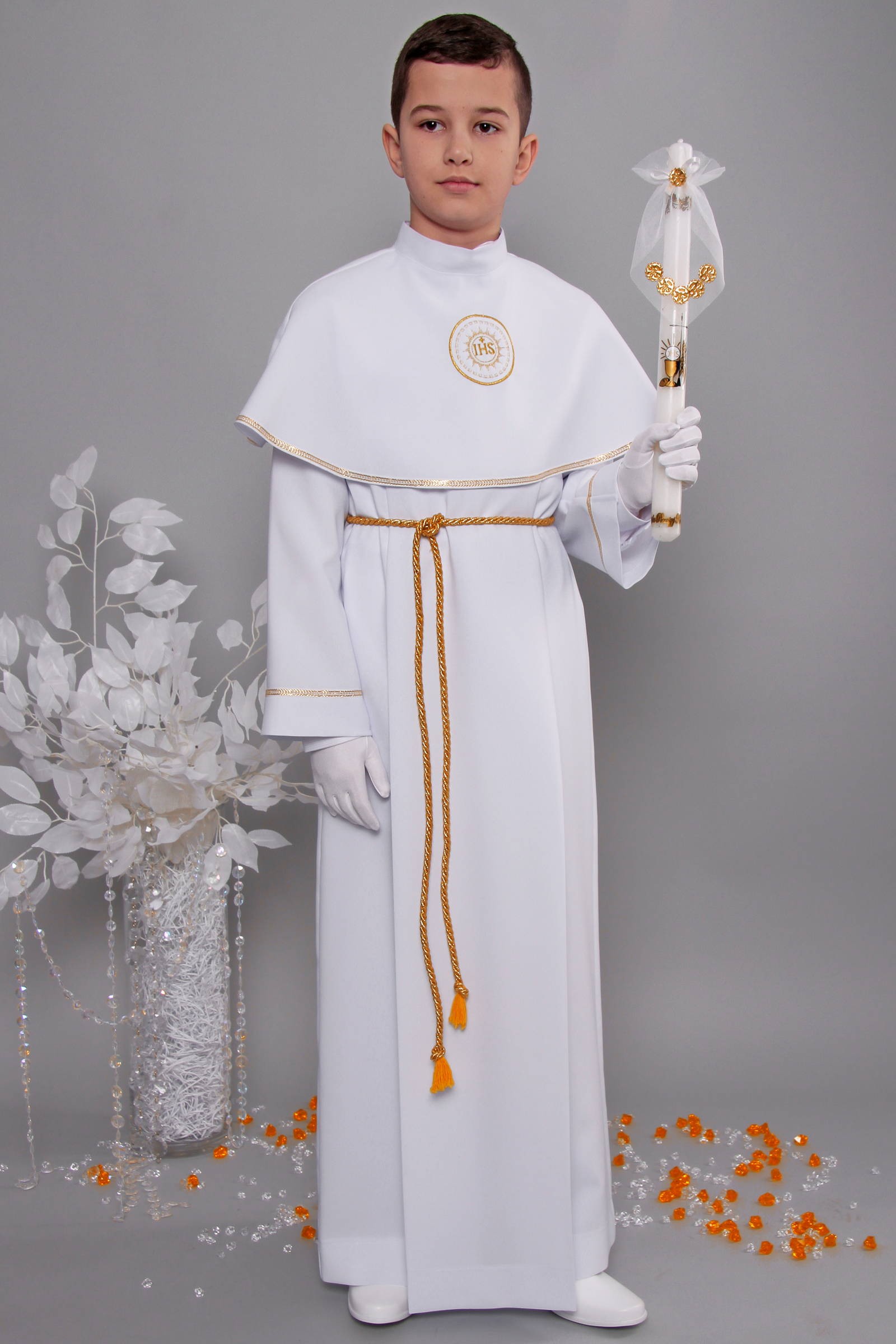 Alba komunijna 1/KK - z karczkiem i kontrafałdą - obraz 2