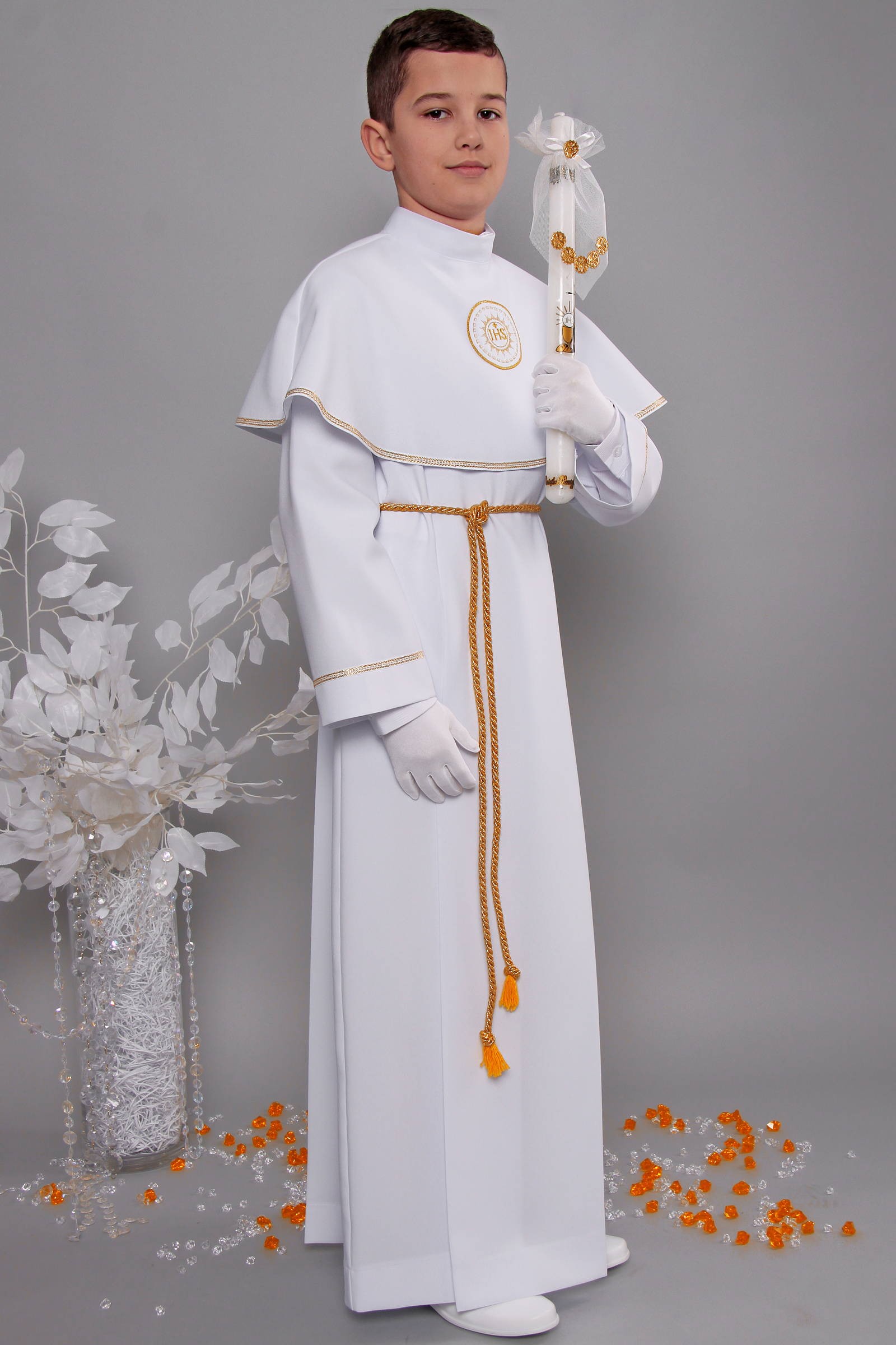 Alba komunijna 1/KK - z karczkiem i kontrafałdą - obraz 3