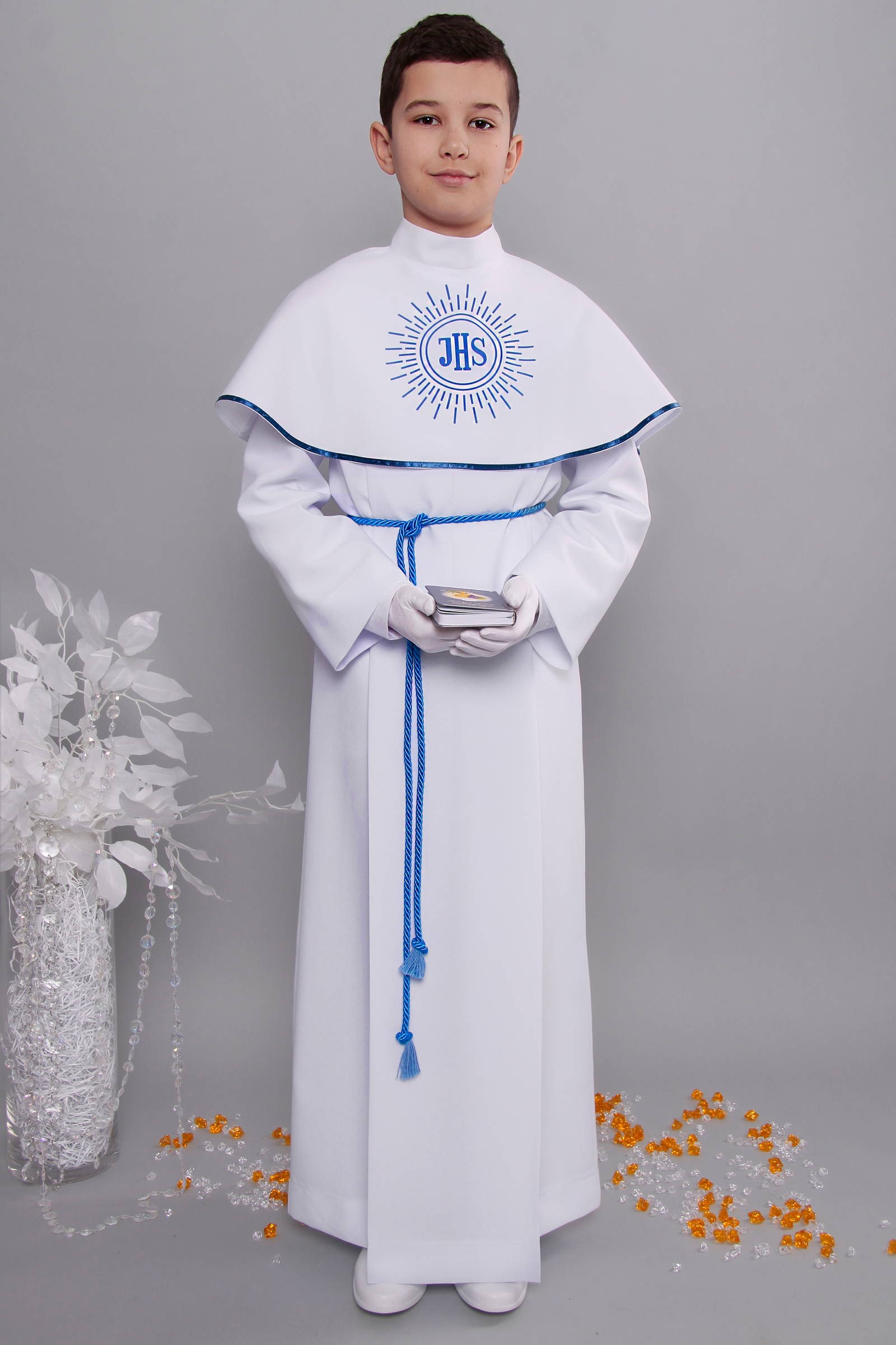 Alba komunijna 4/KK - z karczkiem i kontrafałdą - obraz 1