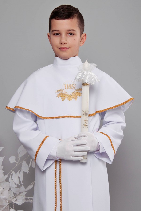 Alba komunijna 5/KK - z karczkiem i kontrafałdą