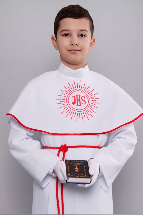 Alba komunijna 8/KK - z karczkiem i kontrafałdą