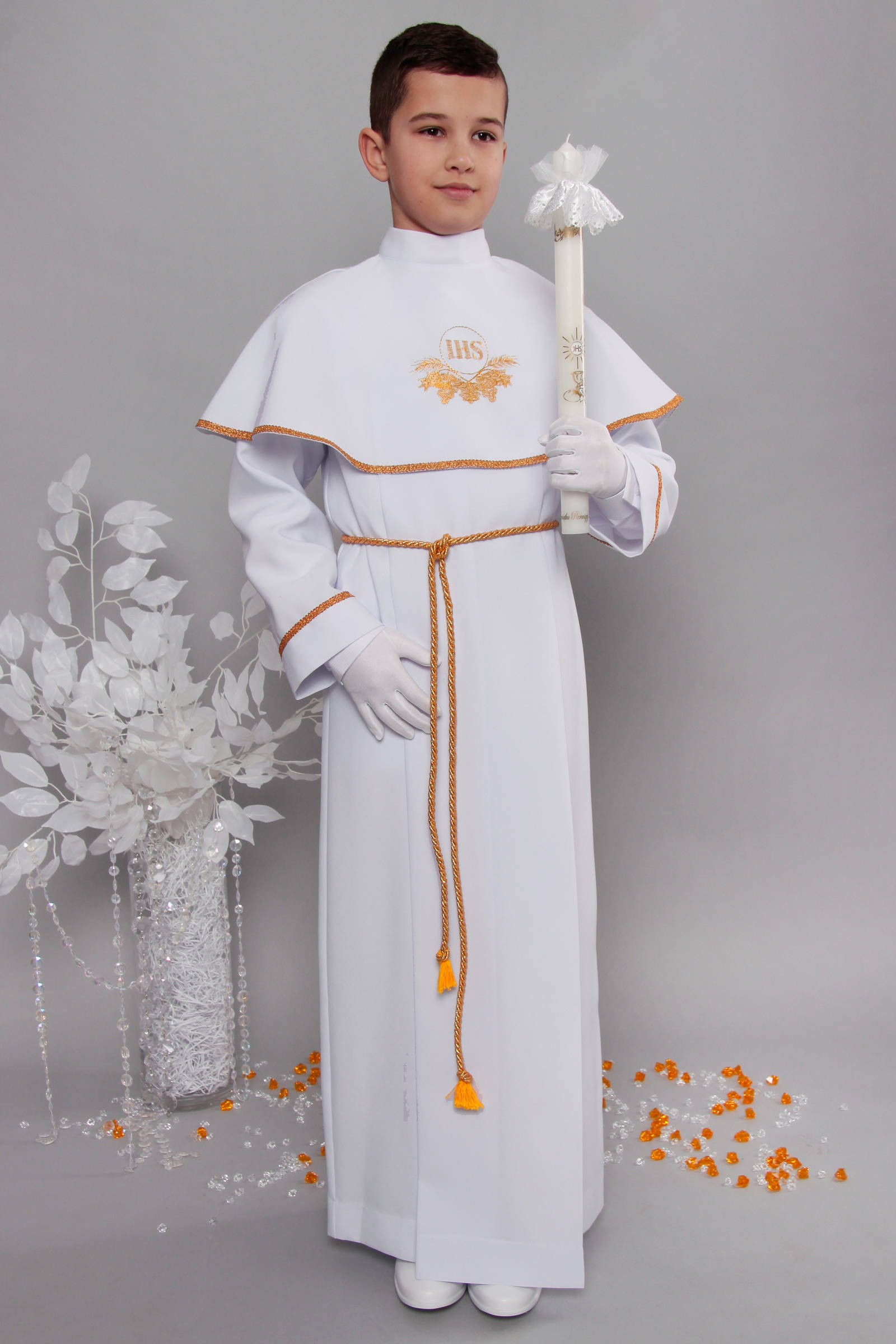 Alba komunijna 5/KK - z karczkiem i kontrafałdą - obraz 2