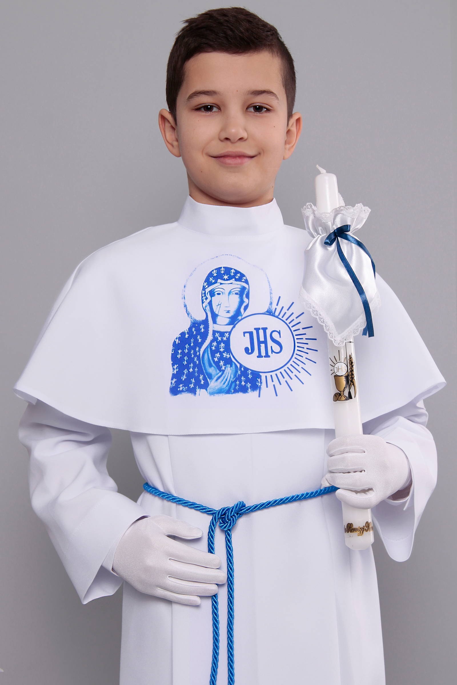 Alba komunijna 9/KK - z karczkiem i kontrafałdą - obraz 0