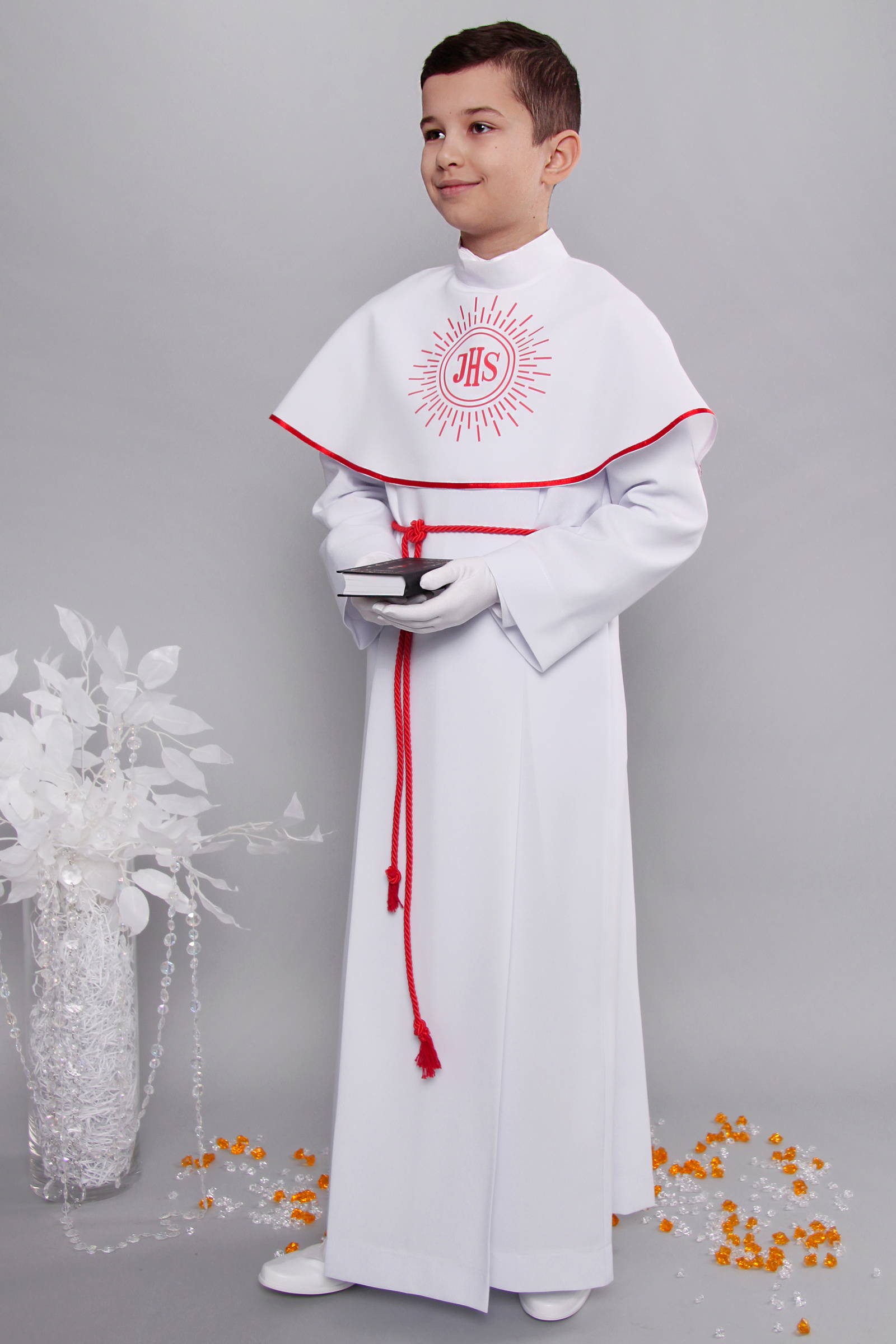 Alba komunijna 8/KK - z karczkiem i kontrafałdą - obraz 1