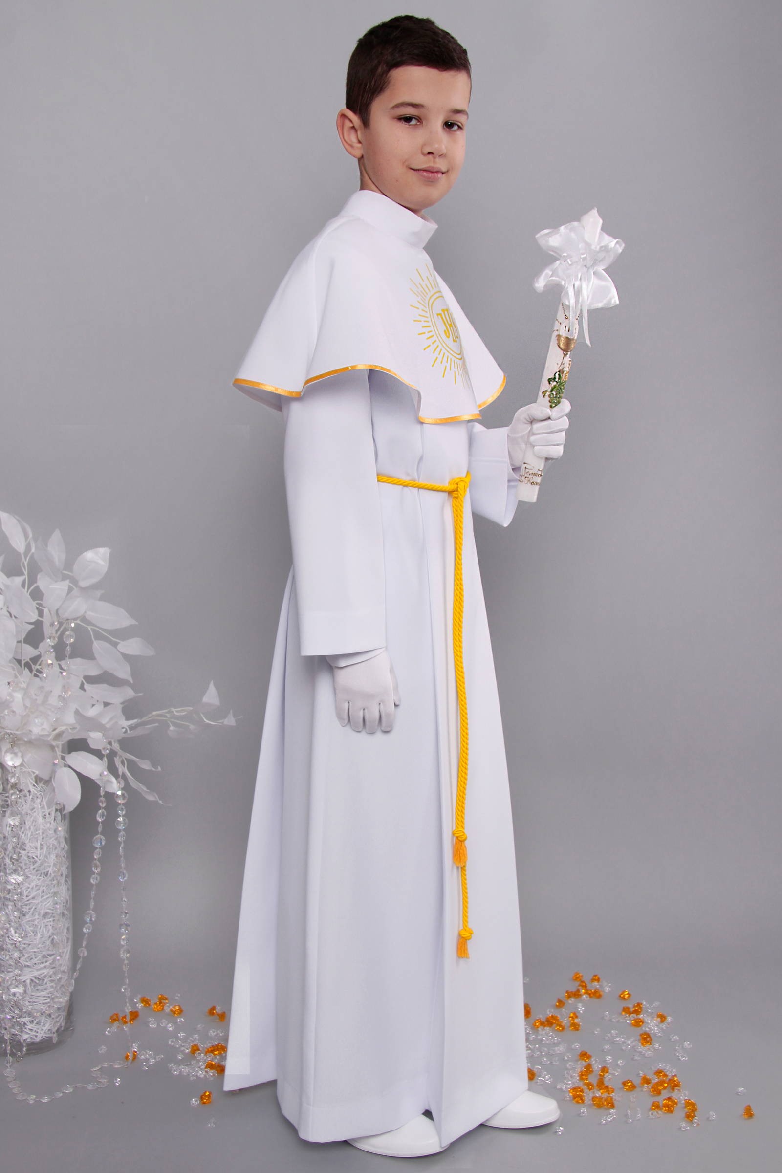 Alba komunijna 7/KK - z karczkiem i kontrafałdą - obraz 2