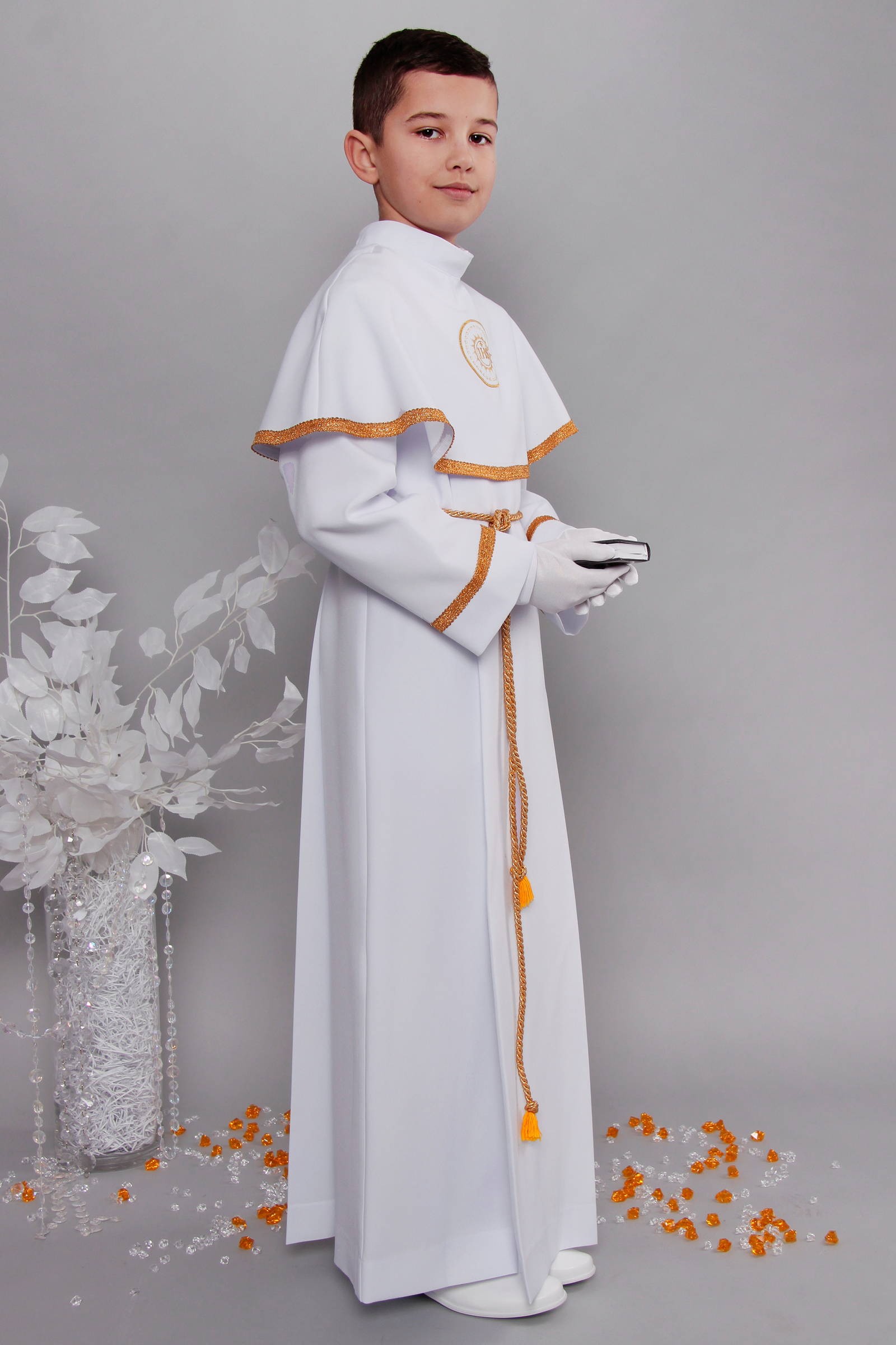 Alba komunijna 12/KK - z karczkiem i kontrafałdą - obraz 1