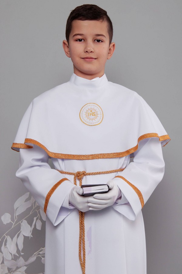 Alba komunijna 12/KK - z karczkiem i kontrafałdą