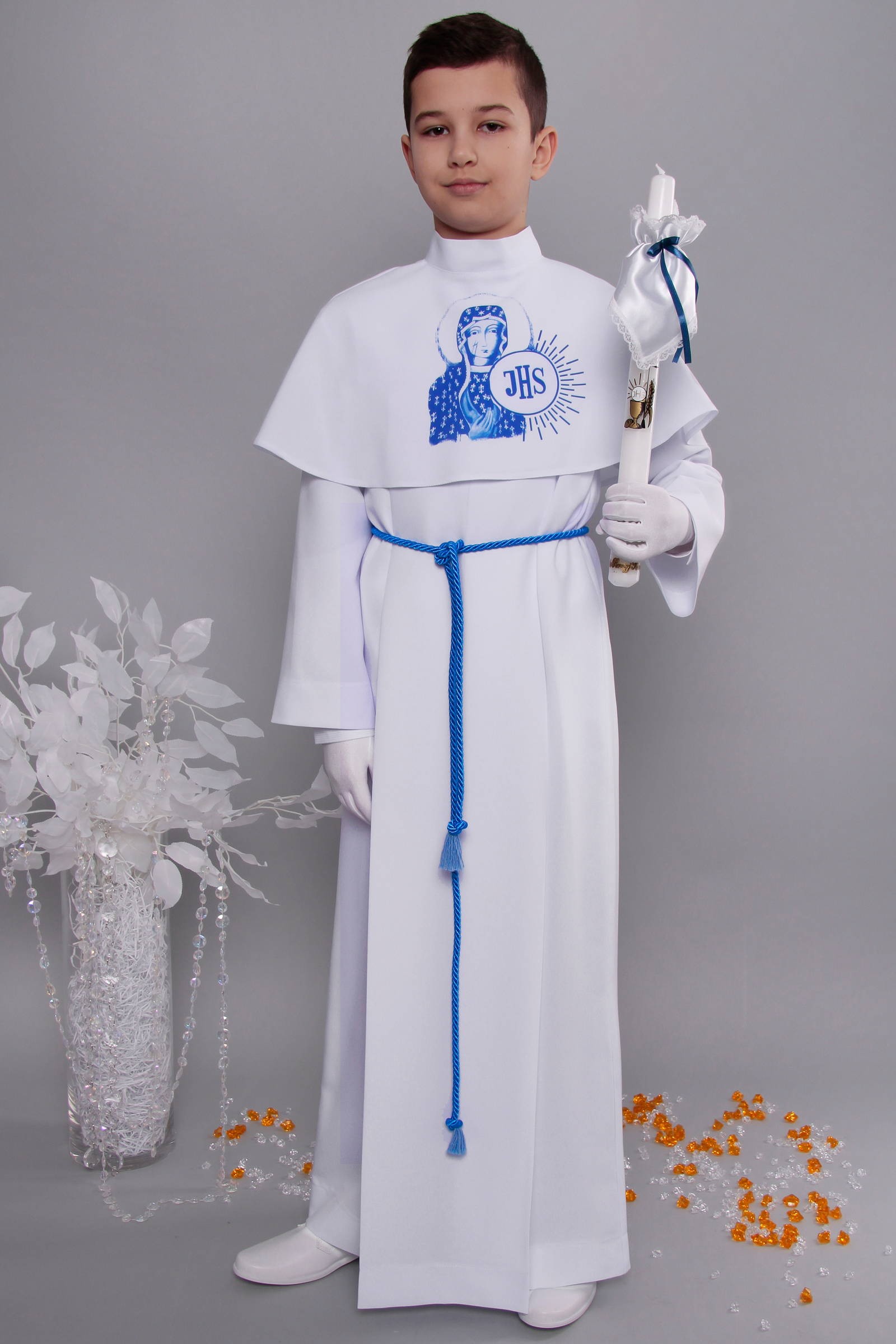 Alba komunijna 9/KK - z karczkiem i kontrafałdą - obraz 1