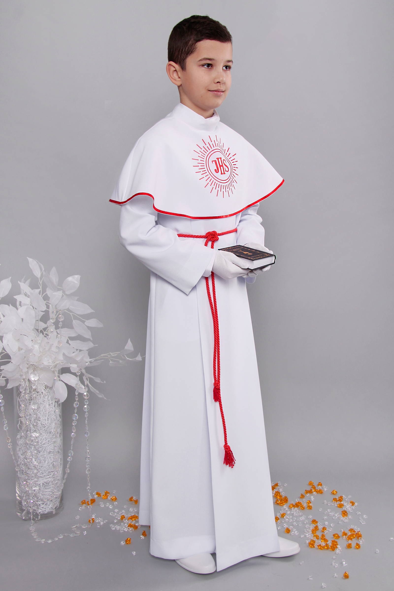 Alba komunijna 8/KK - z karczkiem i kontrafałdą - obraz 2