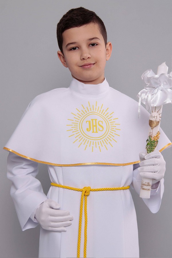 Alba komunijna 7/KK - z karczkiem i kontrafałdą