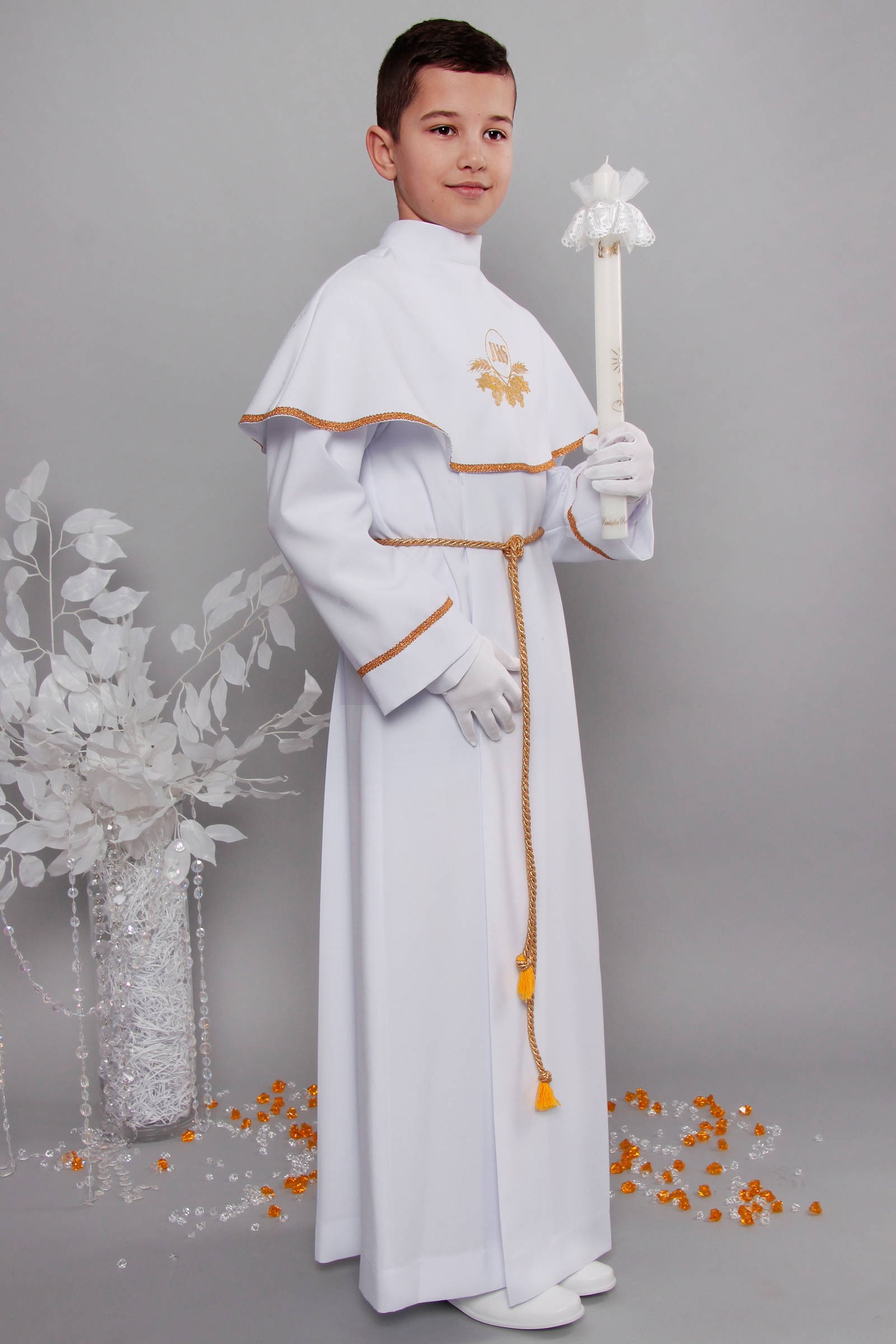 Alba komunijna 5/KK - z karczkiem i kontrafałdą - obraz 3