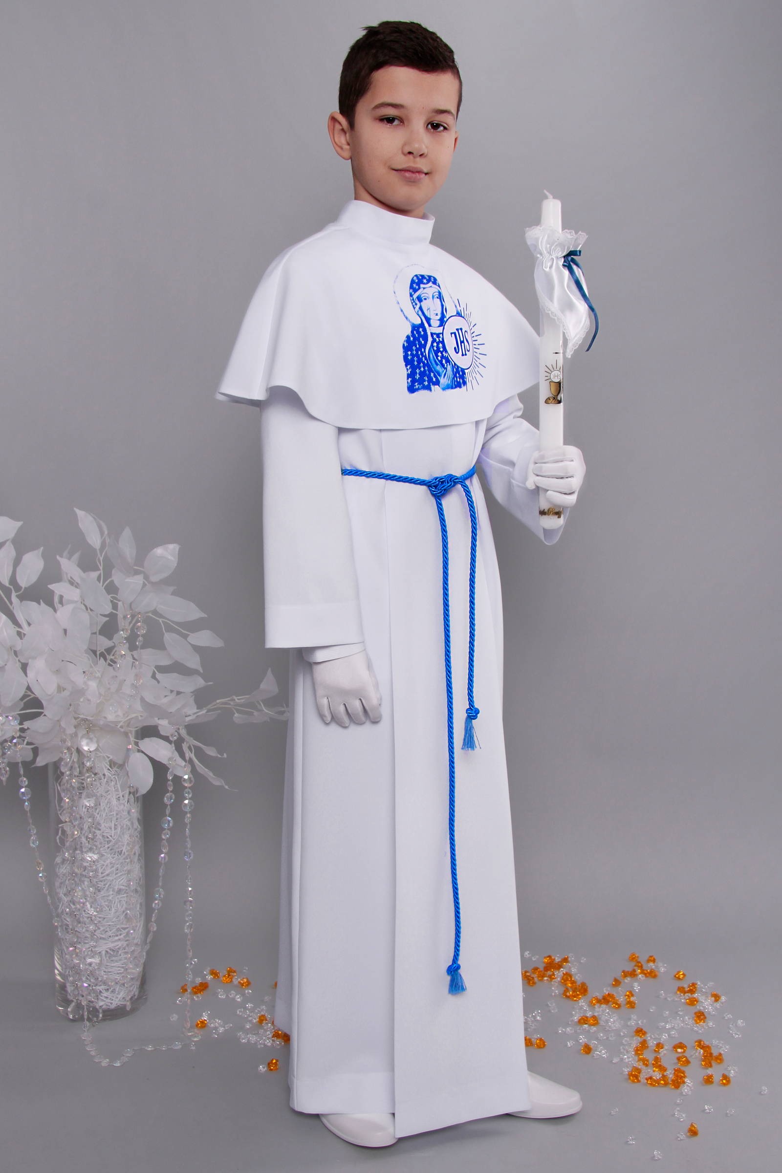 Alba komunijna 9/KK - z karczkiem i kontrafałdą - obraz 2