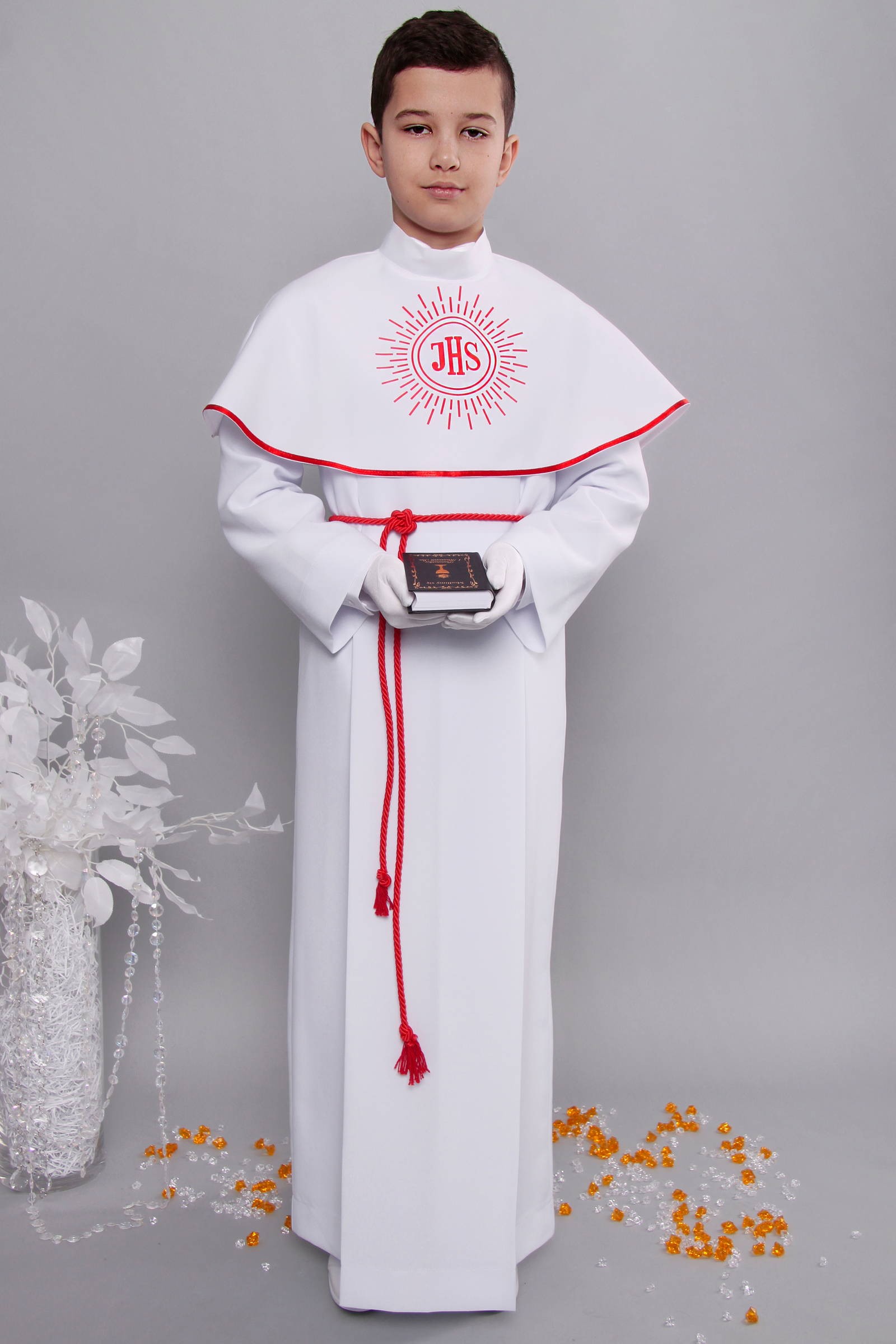 Alba komunijna 8/KK - z karczkiem i kontrafałdą - obraz 3