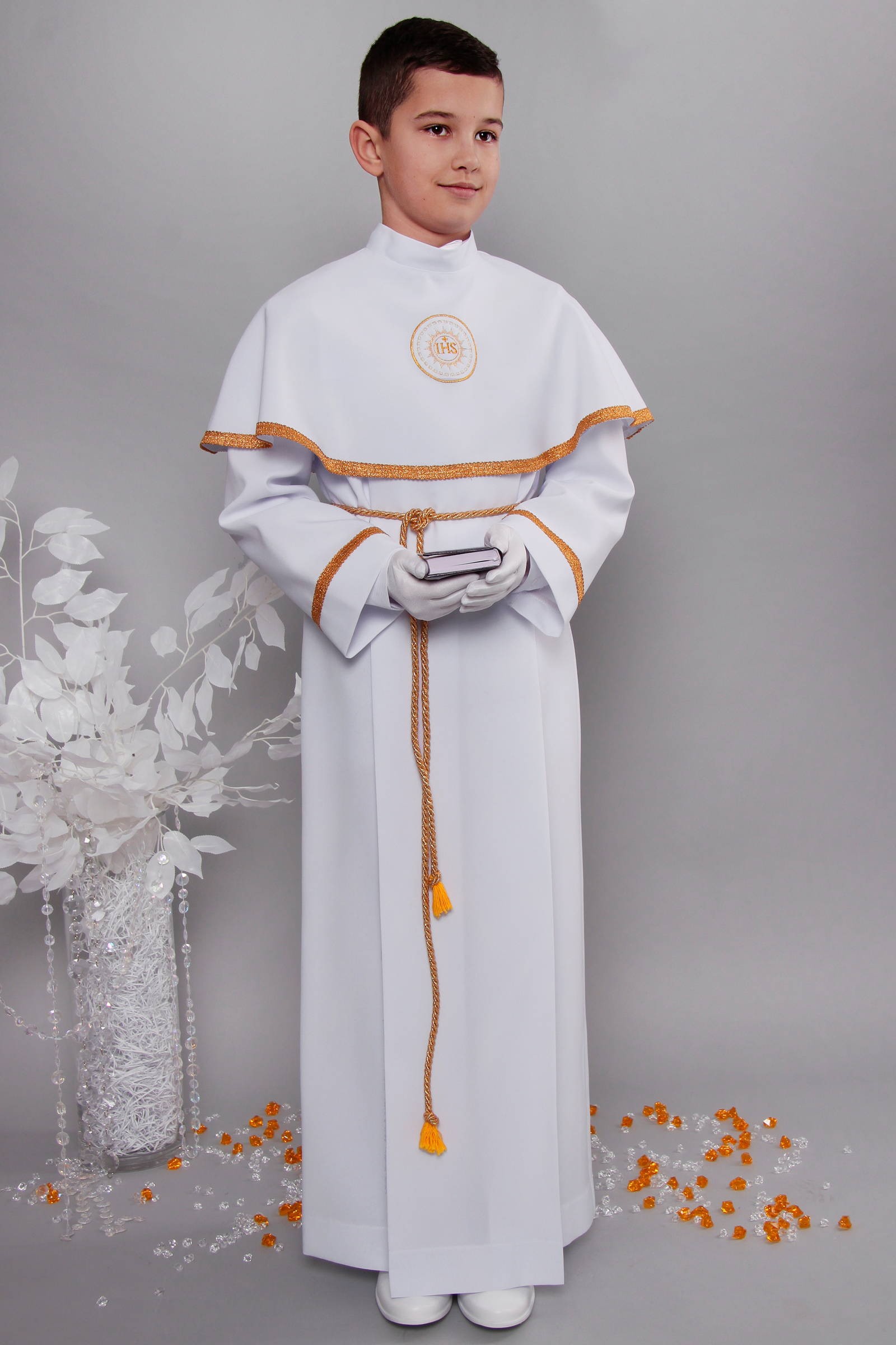 Alba komunijna 12/KK - z karczkiem i kontrafałdą - obraz 2