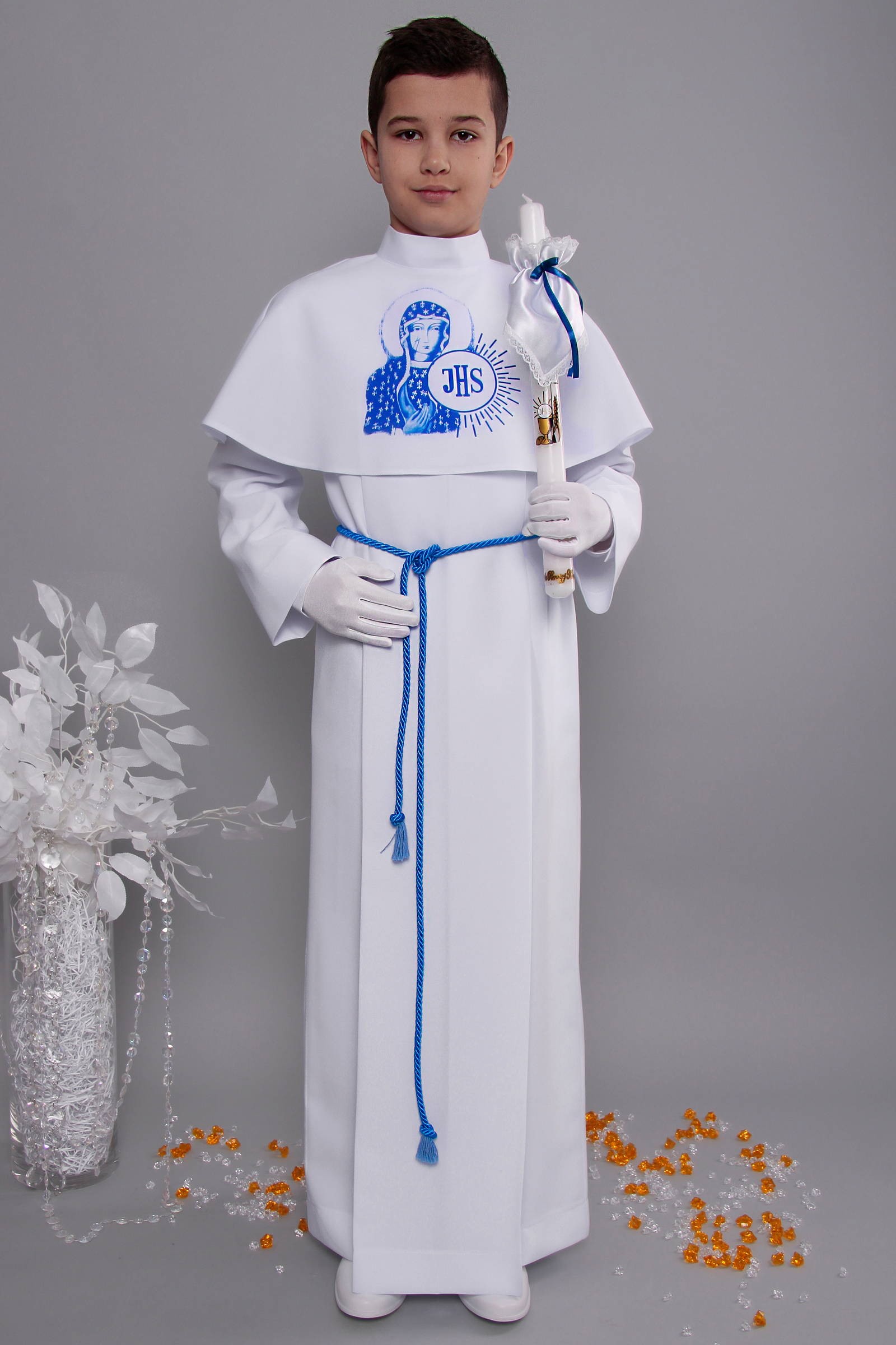 Alba komunijna 9/KK - z karczkiem i kontrafałdą - obraz 3