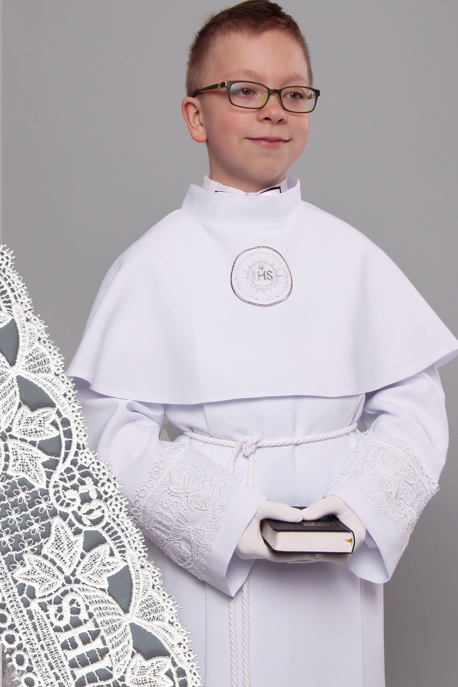 Alba komunijna z gipiurą 11/KK - z karczkiem i kontrafałdą - obraz 0