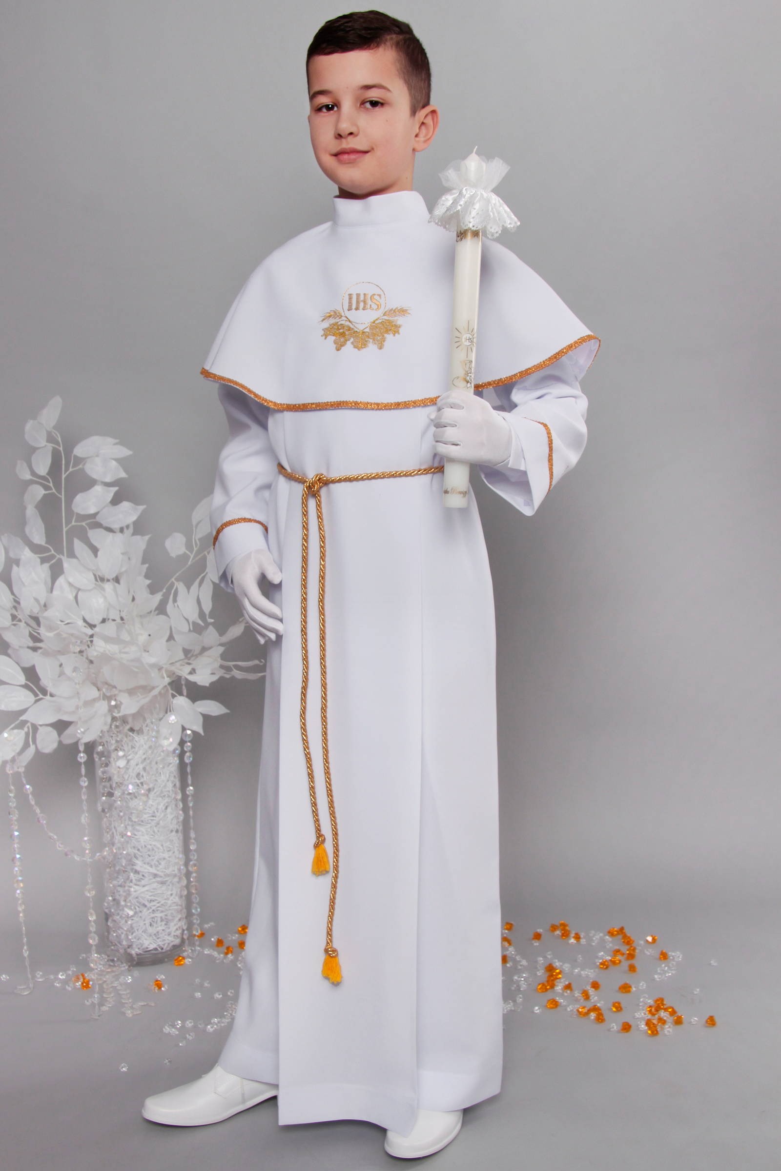 Alba komunijna 5/KK - z karczkiem i kontrafałdą - obraz 5