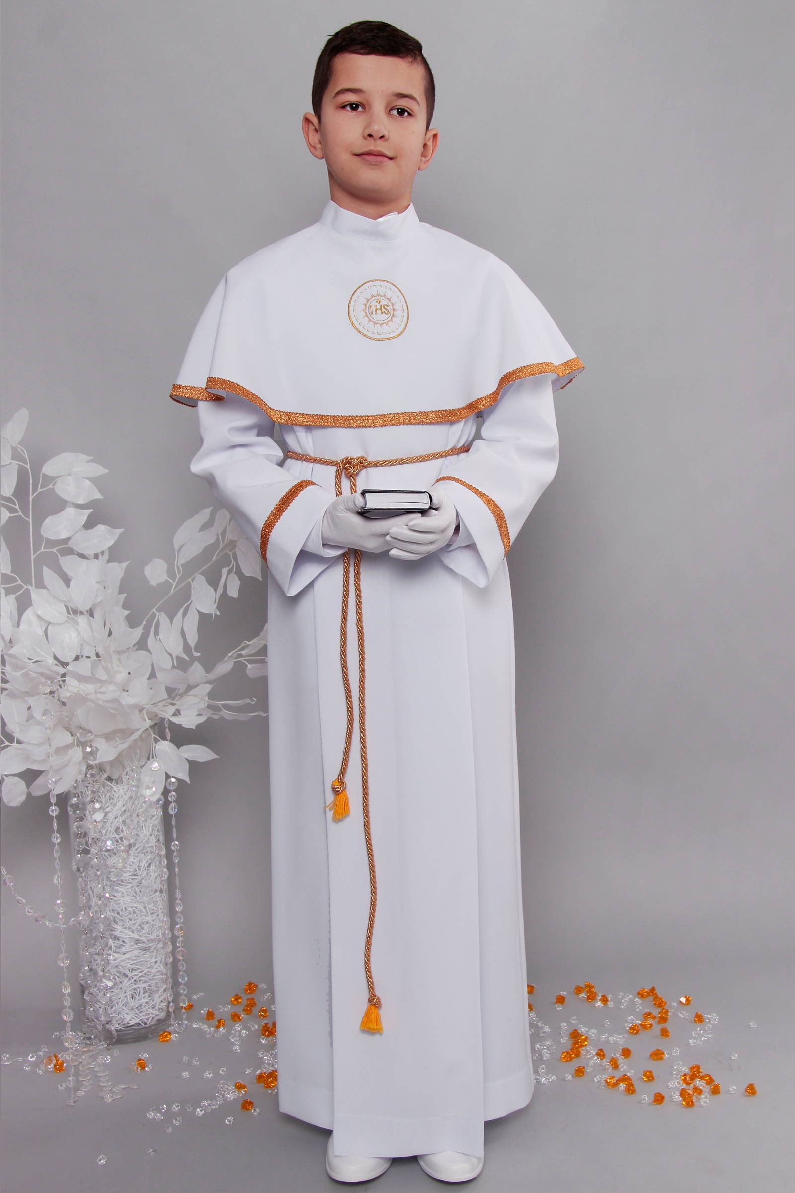 Alba komunijna 12/KK - z karczkiem i kontrafałdą - obraz 3