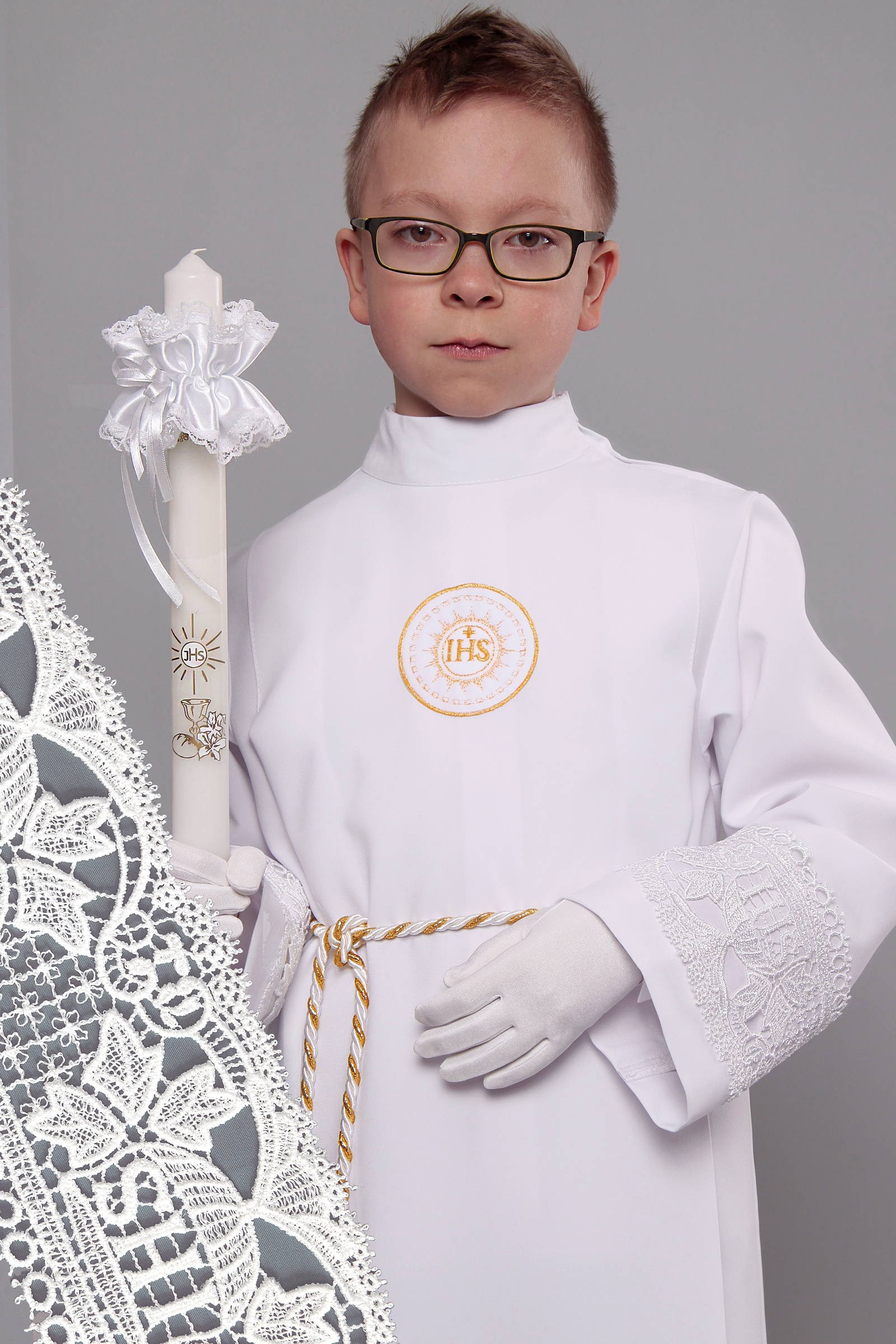 Alba komunijna z gipiurą 8/Z3 - z zakładką - obraz 0