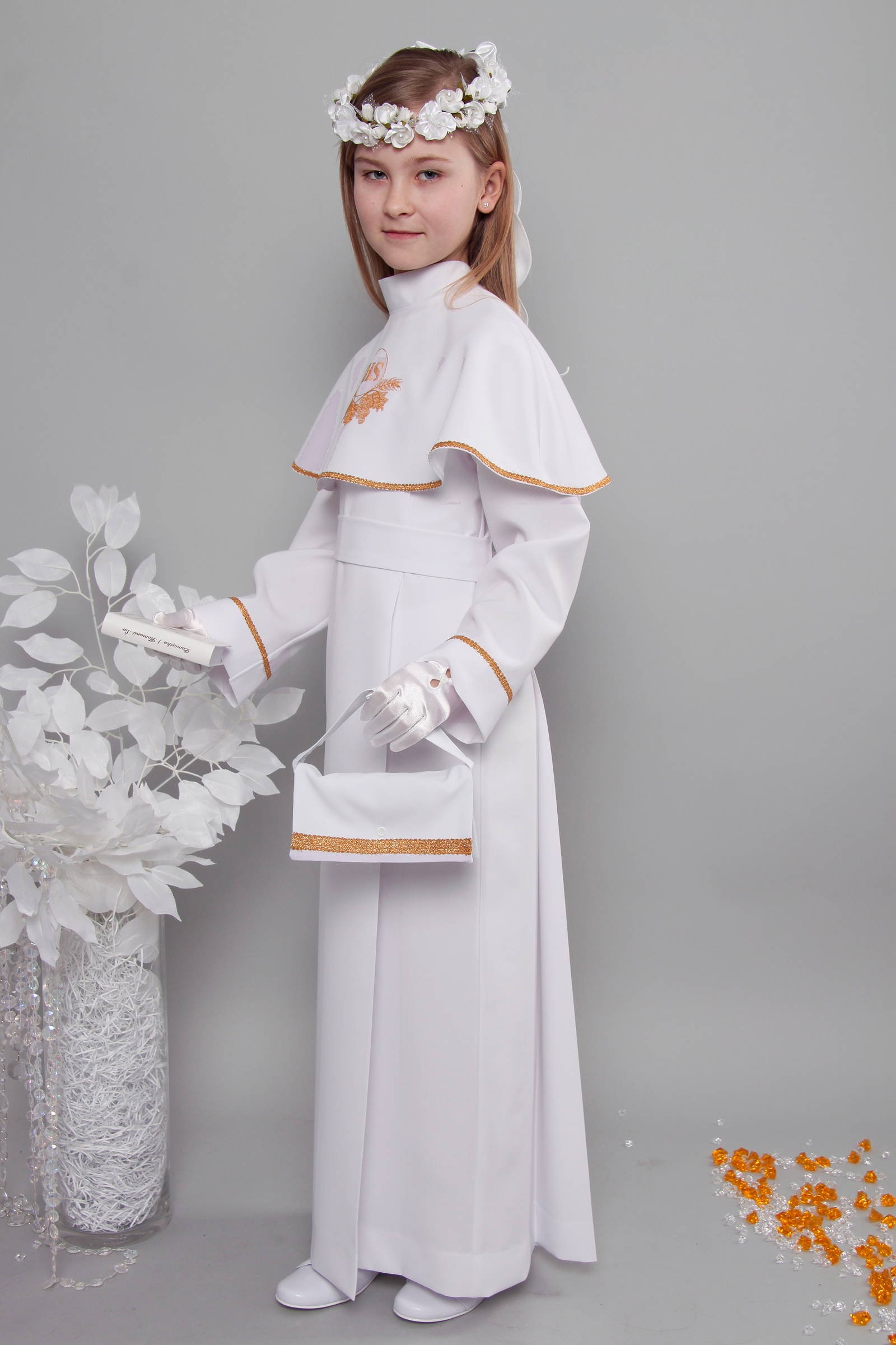 Alba komunijna 5a/KK - z karczkiem i kontrafałdą - obraz 1