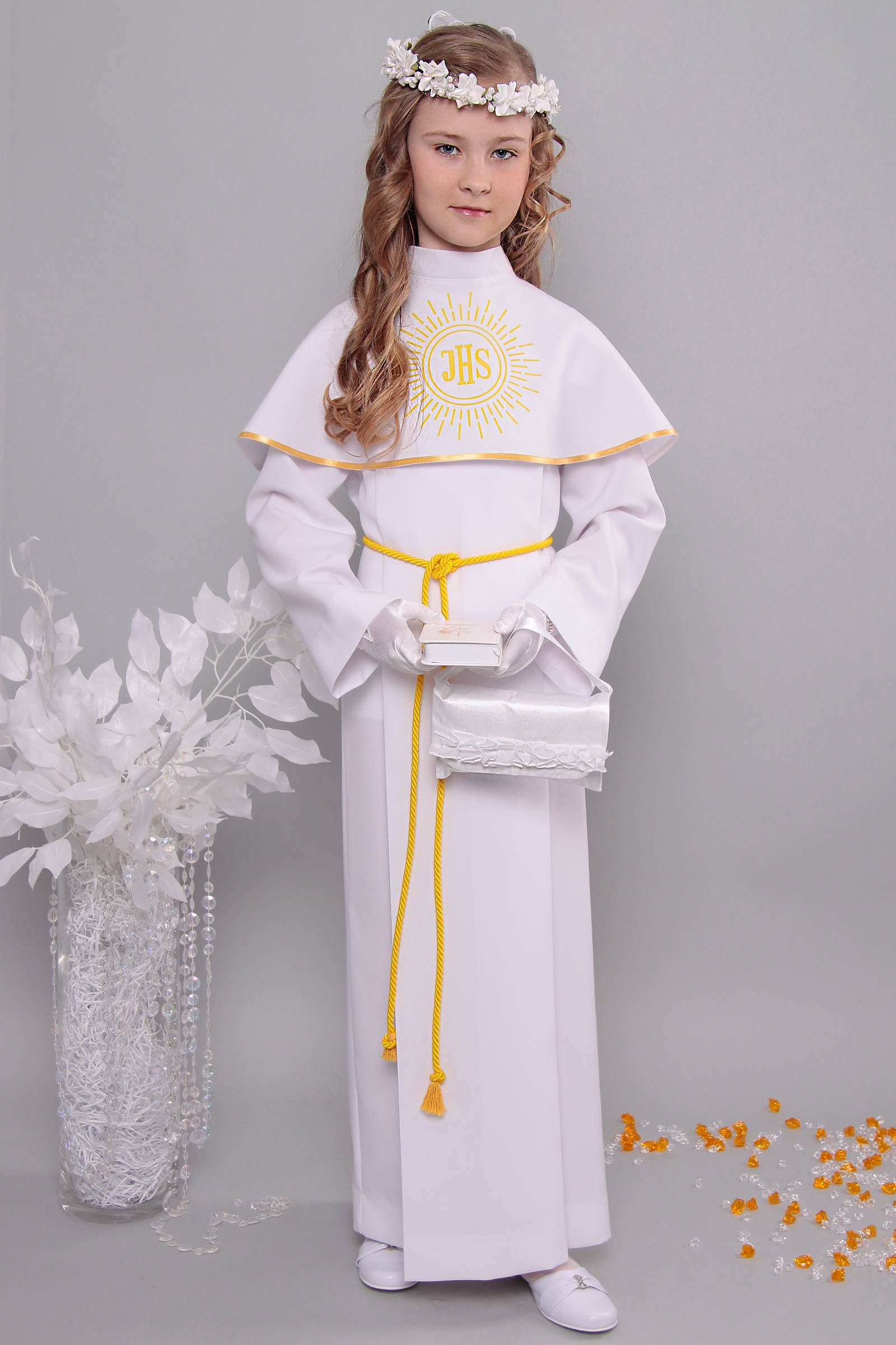 Alba komunijna 7/KK - z karczkiem i kontrafałdą - obraz 1