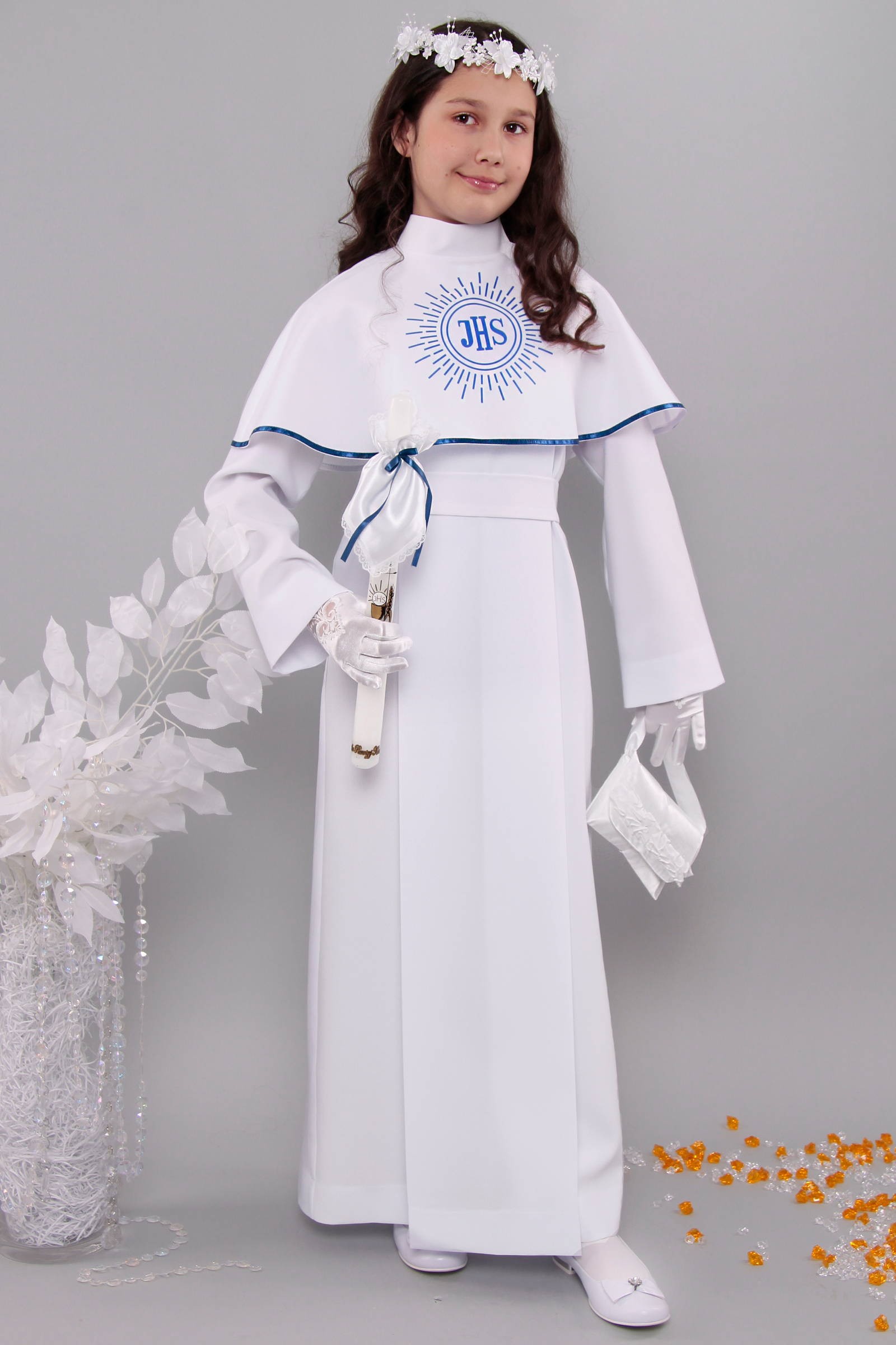 Alba komunijna 4a/KK - z karczkiem i kontrafałdą - obraz 1