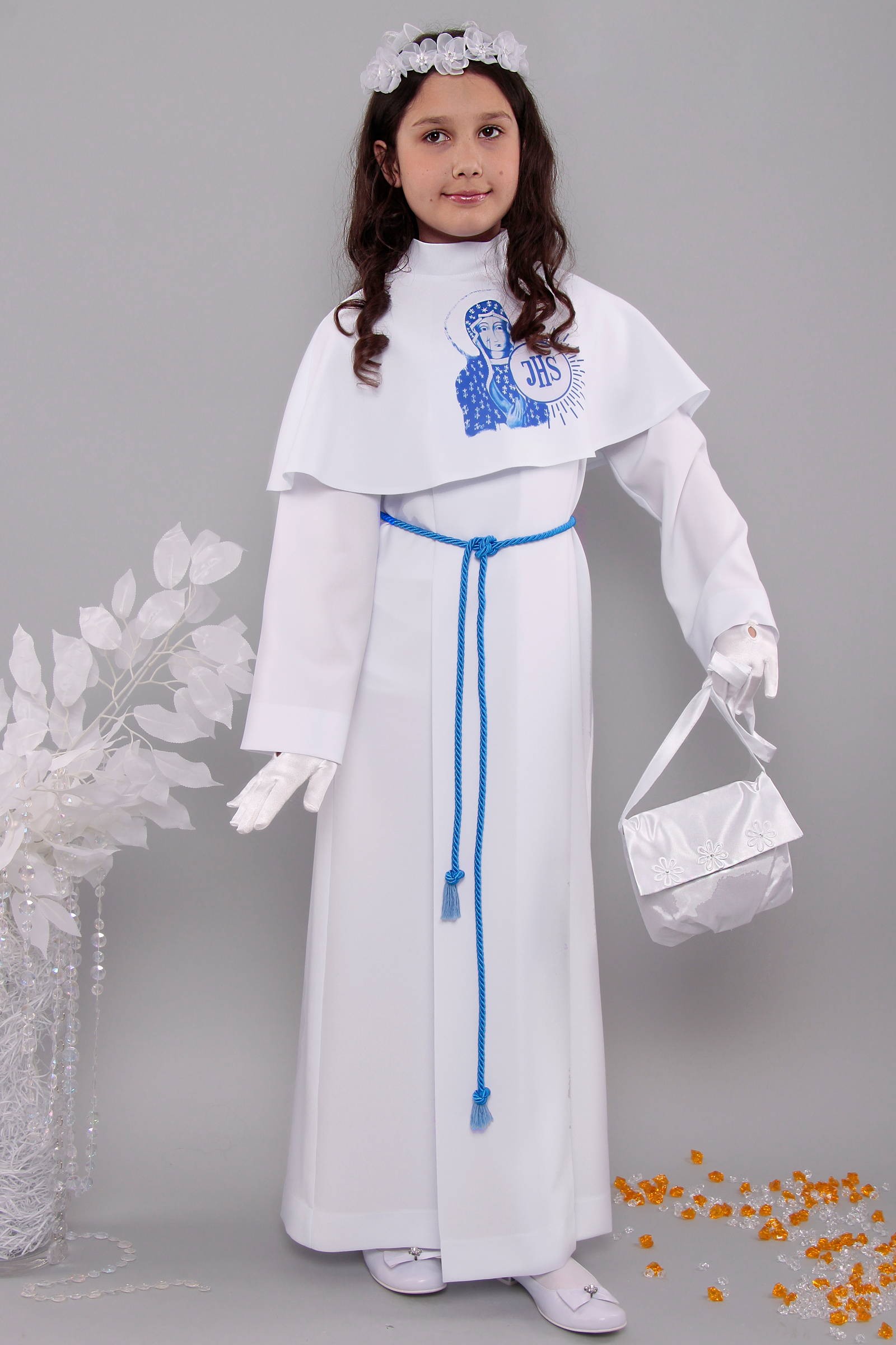 Alba komunijna 9/KK - z karczkiem i kontrafałdą - obraz 1